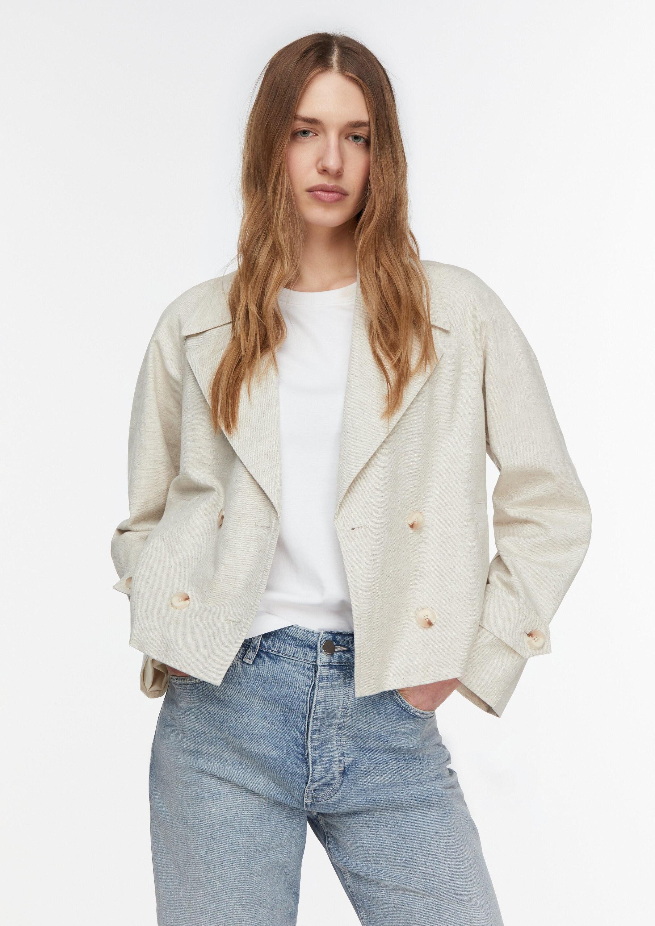 comma Funktionsjacke Indoor-Jacke Kurztrench aus Leinenmix