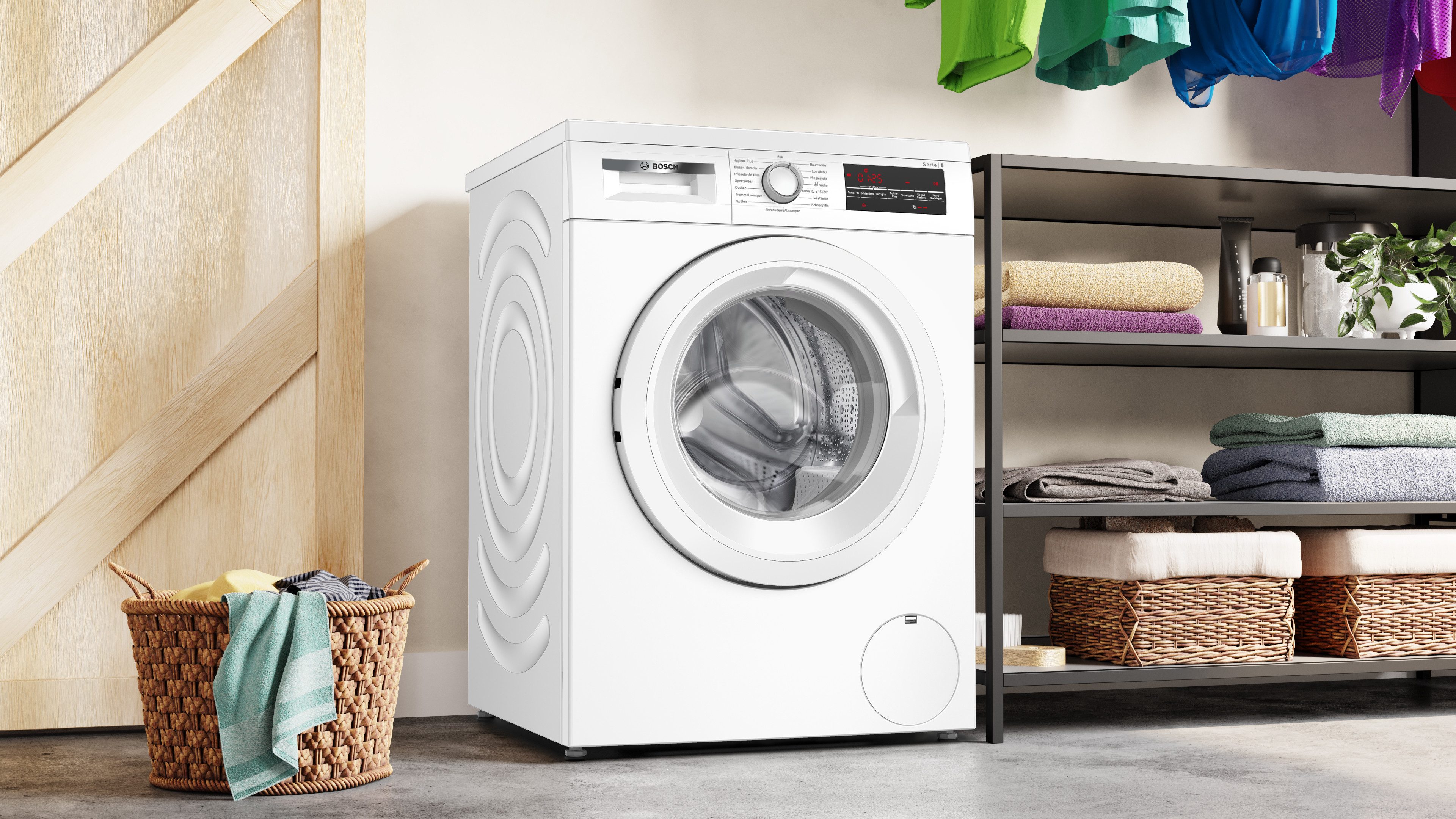 BOSCH Waschmaschine Serie 6 WUU28T22, 9 kg, 1400 U/min, Unterbaufähig, Speed Perfect, Kurzprogramme, großes LED-Display – Bild 5 von 5