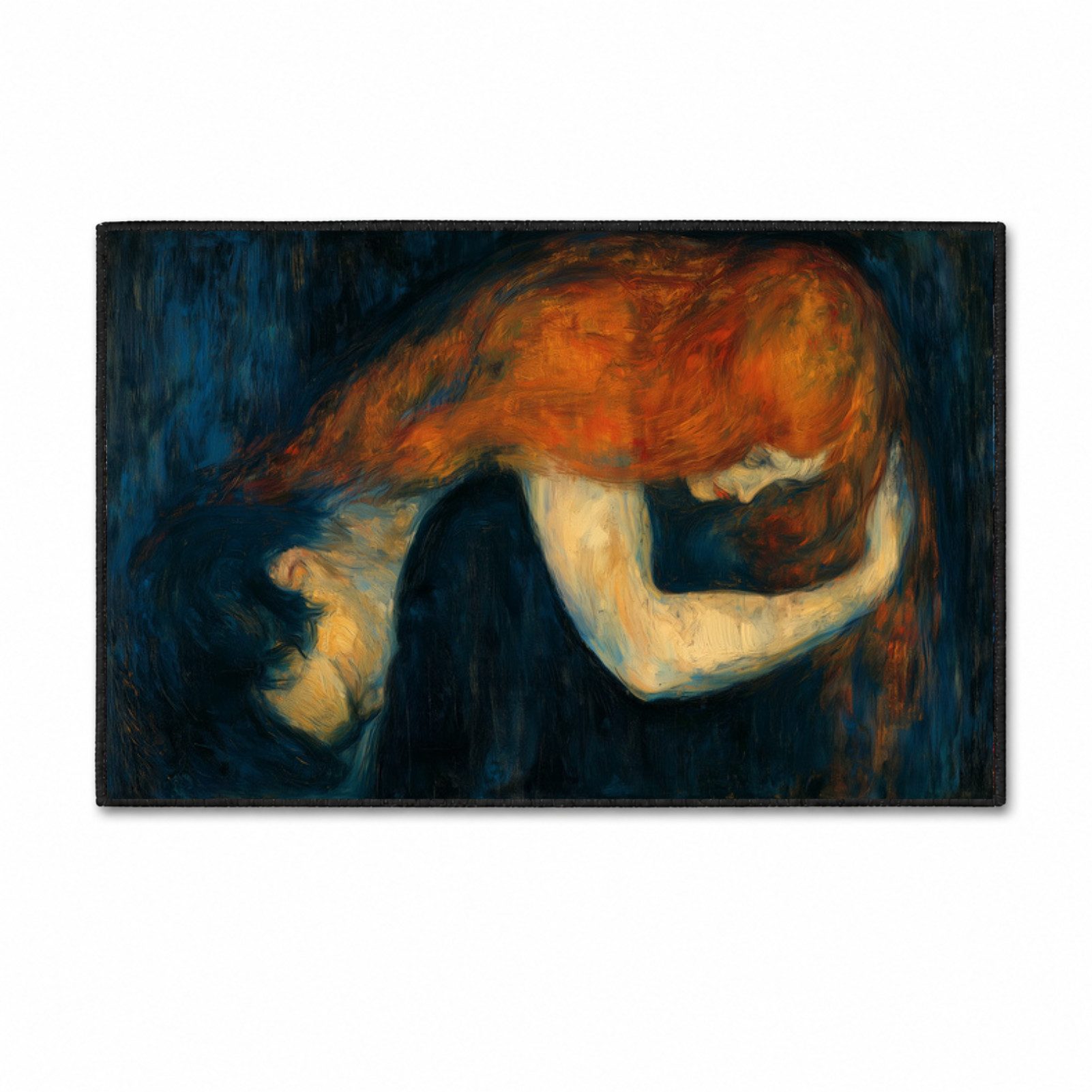 Jumpeak Teppich Expressionistischer Ölgemälde-Teppich, Kunstkaschmir, rutschfest, Rechteckig, Höhe: 5 mm, Waschmaschinenfest, Thermotransferdruck, für Schlafzimmer