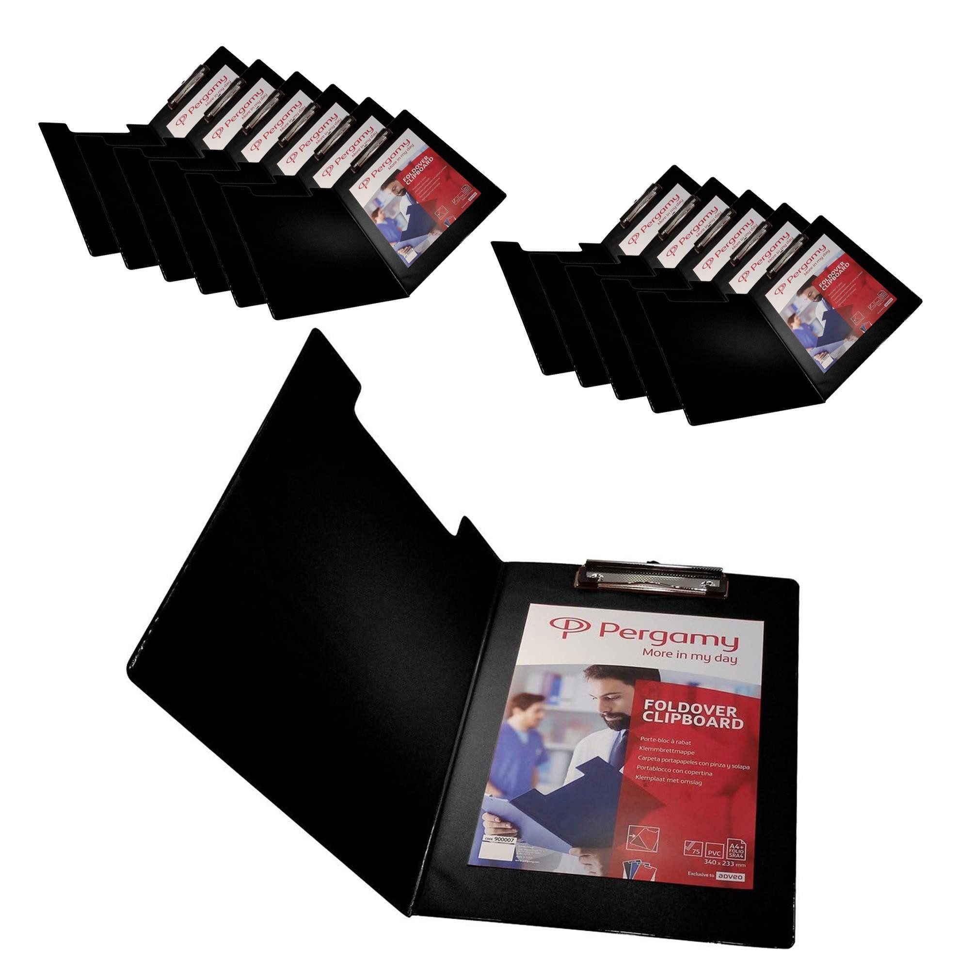 Konferenzmappe Klemmbrett Schreibunterlage Schreibbrett 12er Set Pergamy A4 Klemmma