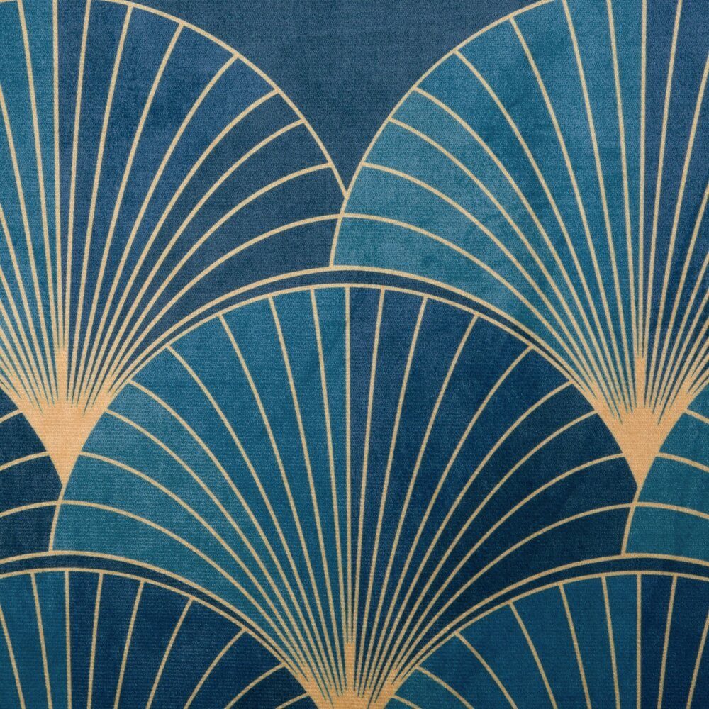 Muster, dunkelblau Samtvorhänge, Velours, Art Vorhang Wohnzimmer, Design91, Deco GINA, Ösen