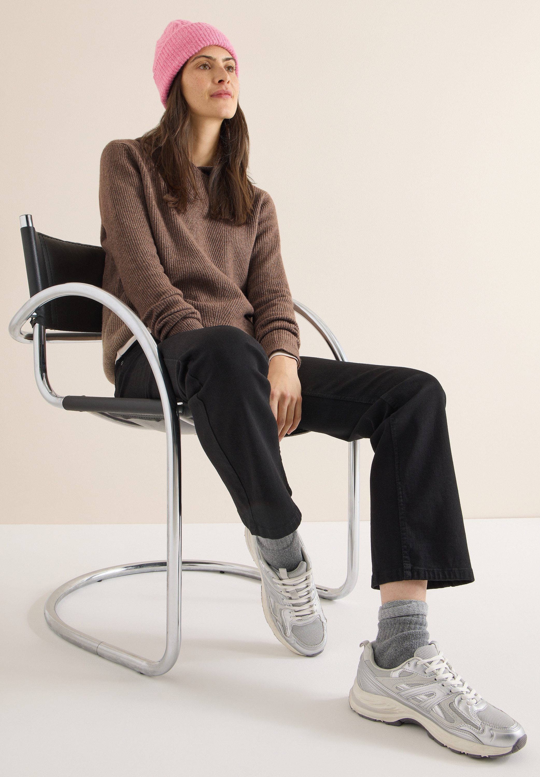 CECIL Kapuzenpullover Strick mit Strukturdetail