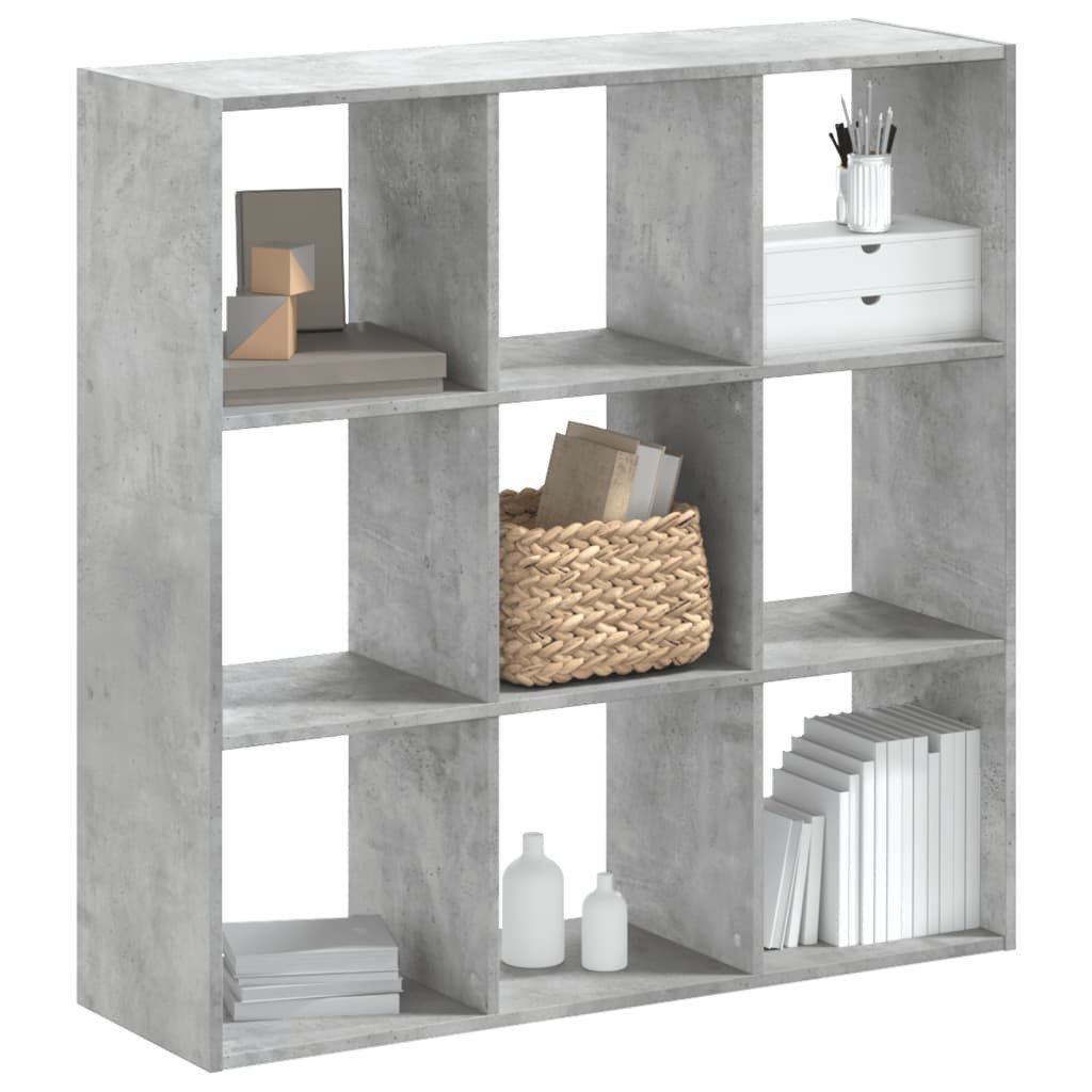 vidaXL Bücherregal 102 x 32 x 102 cm Bücherregal Standregal Bodenregal Betongrau 102x32x1