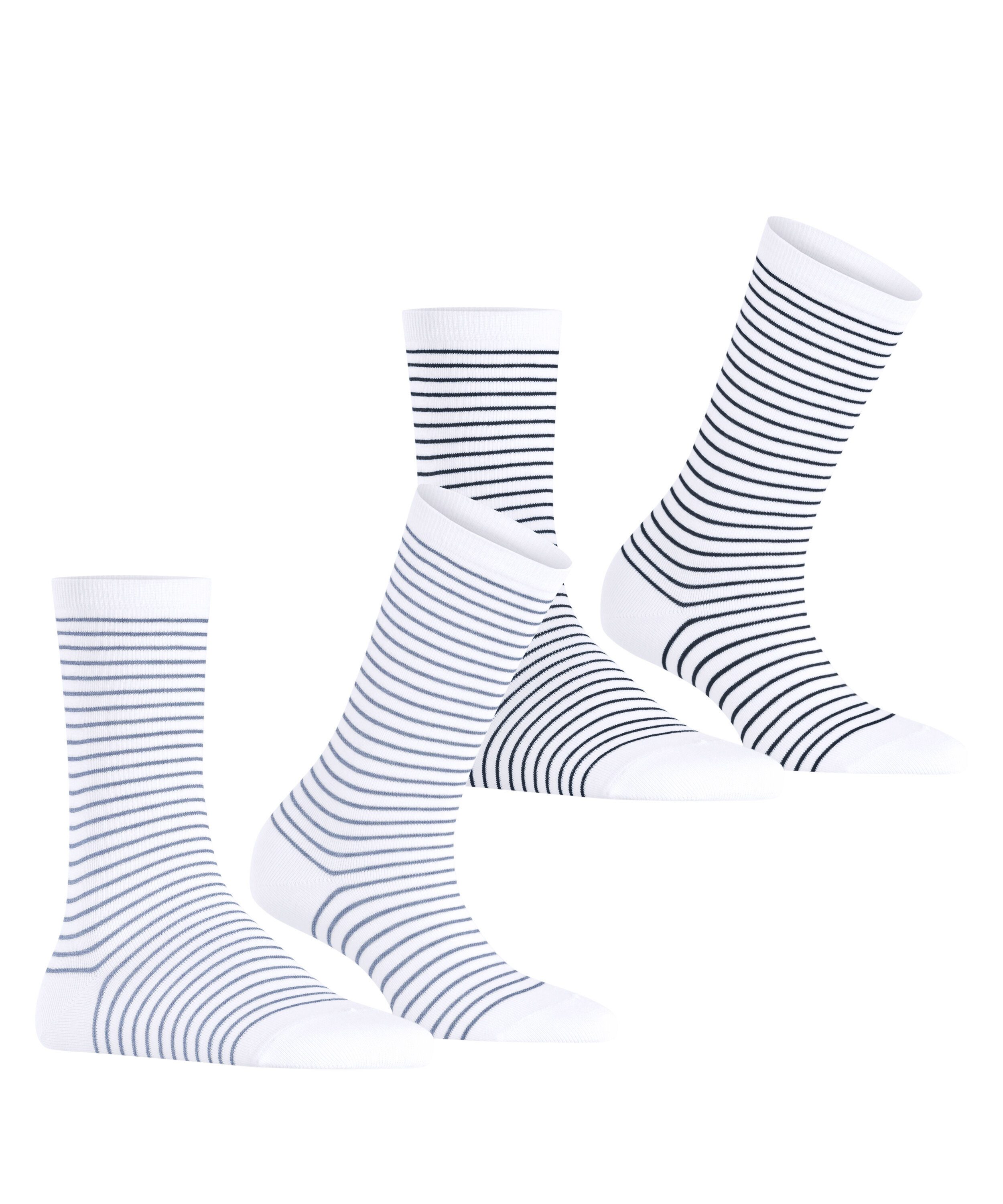 Esprit Socken Fine Line (2 Paar) geringelt, schmales Bündchen, Baumwoll-Mix