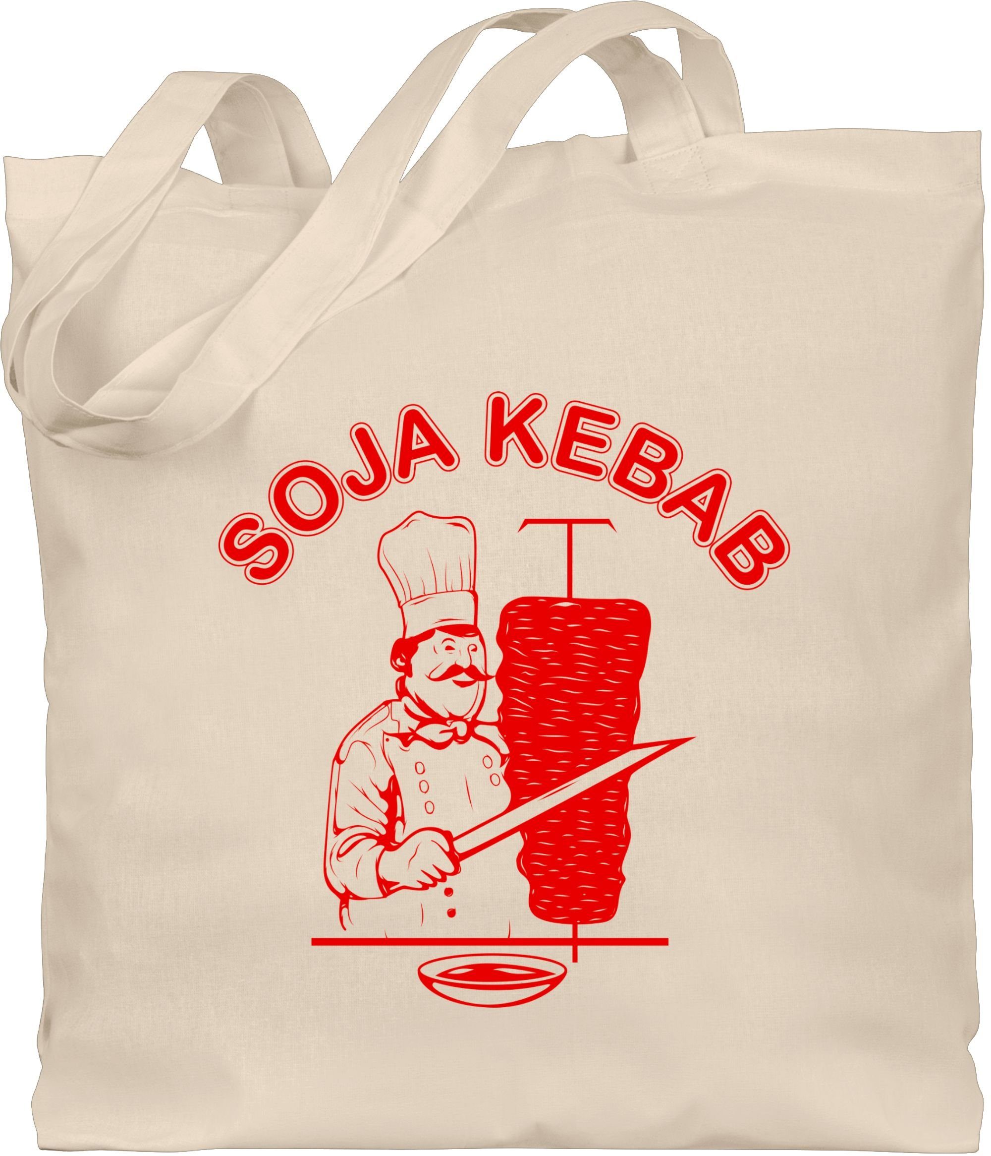 Sprüche Kebab Soja Logo Naturweiß Shirtracer Vegetarisch, Statement Vegan Umhängetasche 1