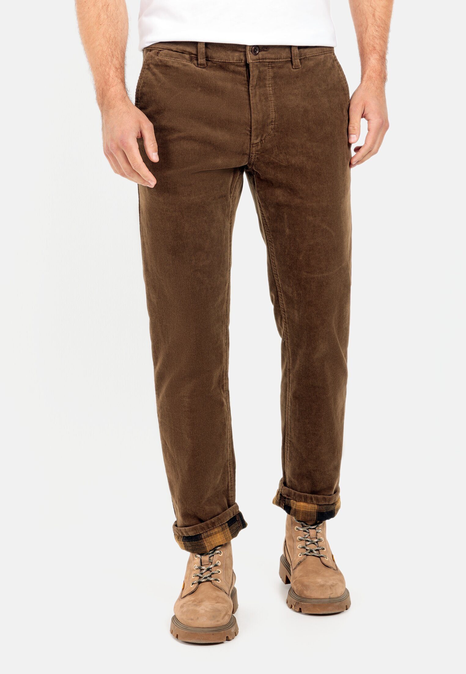 Thermofutter Braun camel Cord (1-tlg) Chino mit Chinos active