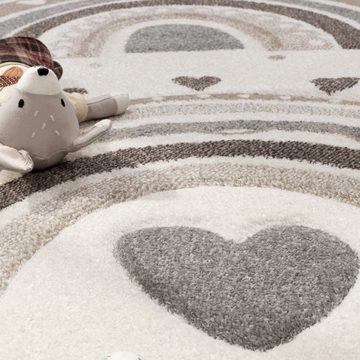 Kinderteppich Kinderteppich Punkte Bogen Herz Motiv, Paco Home, Läufer, Höhe: 16 mm