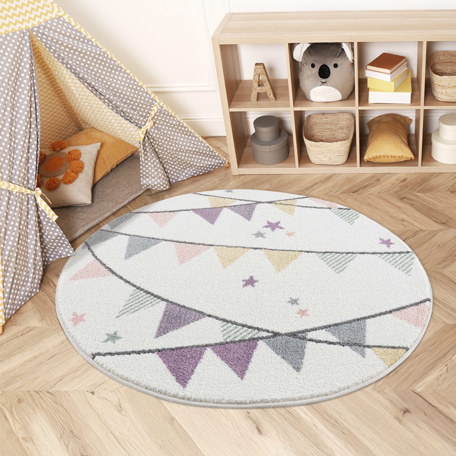 Carpet City Kinderteppich »Anime9381«, rund, 11 mm Höhe, Spielteppich, Wimp günstig online kaufen
