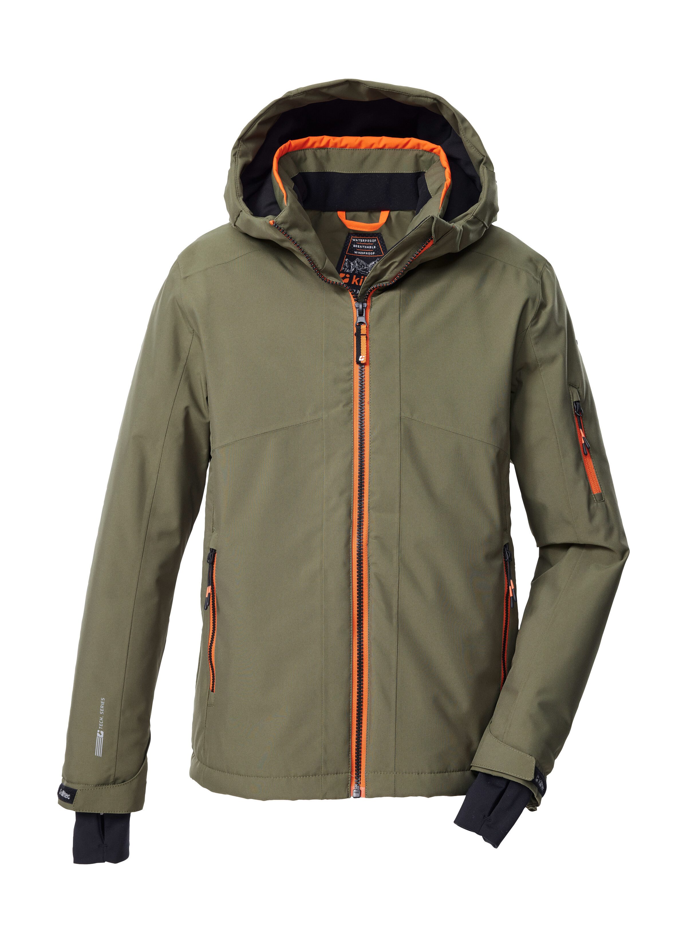 Killtec KSW 202 BYS SKI JCKT Wasserdichte Kinder-Skijacke mit verstellbarer Kapuze und Schneefang