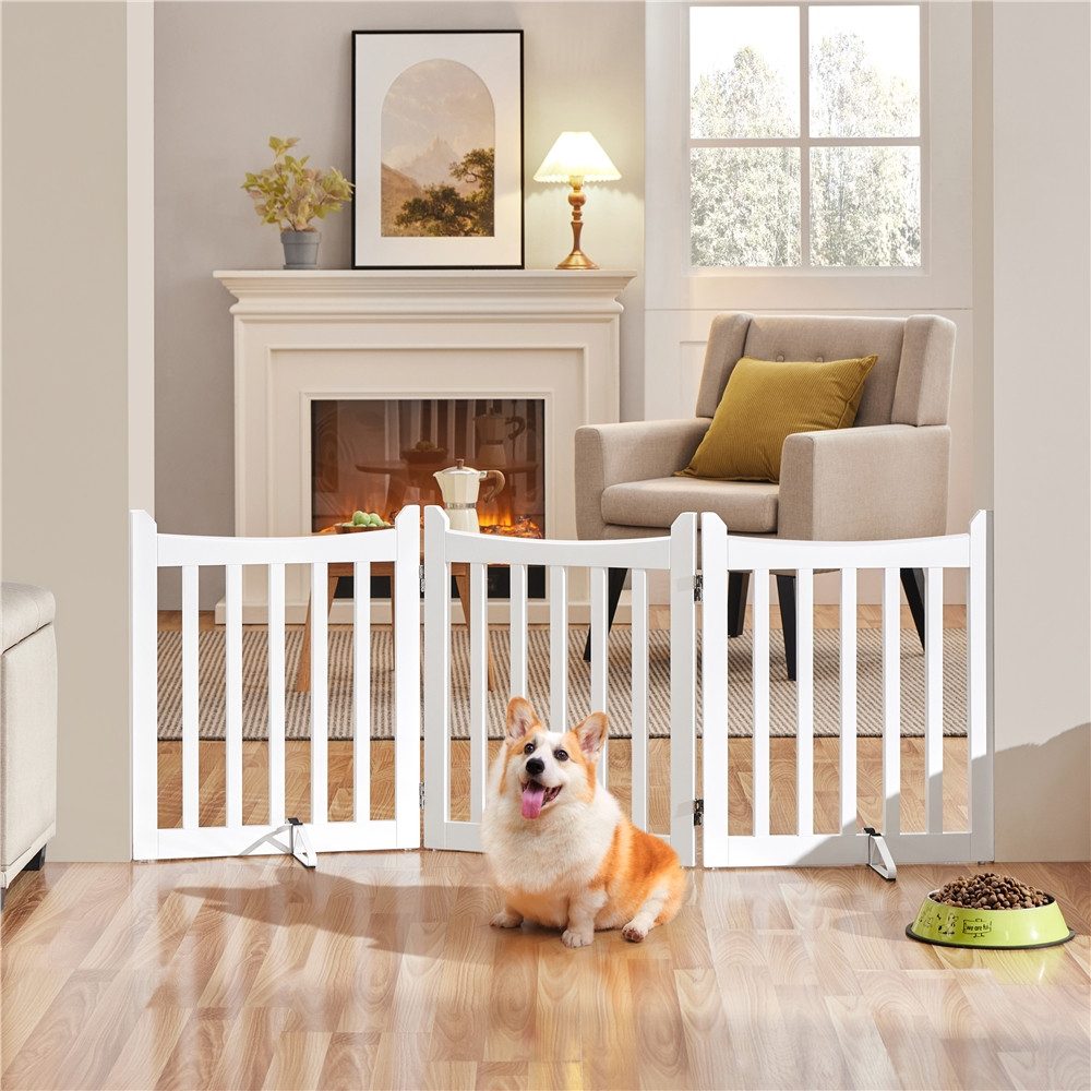 Yaheetech Freigehege, Hund Schutzgitter mit 2 Stützfüßen, Faltbar, BxH: 152 × 60,5 cm