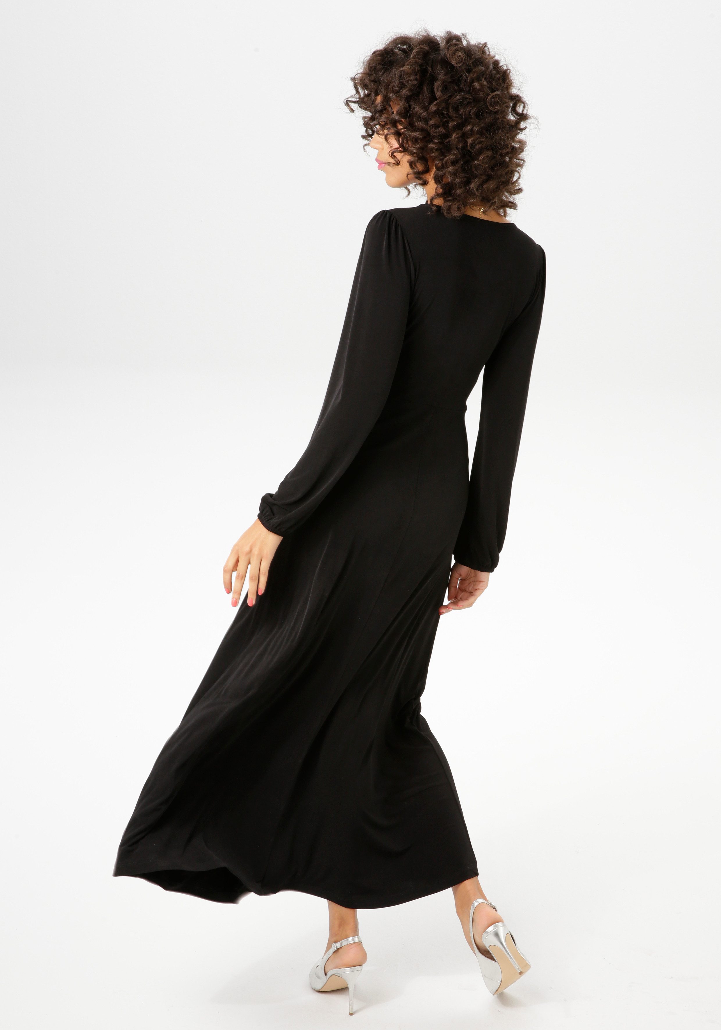 Aniston CASUAL Maxikleid mit raffiniertem Knoten am Dekolleté