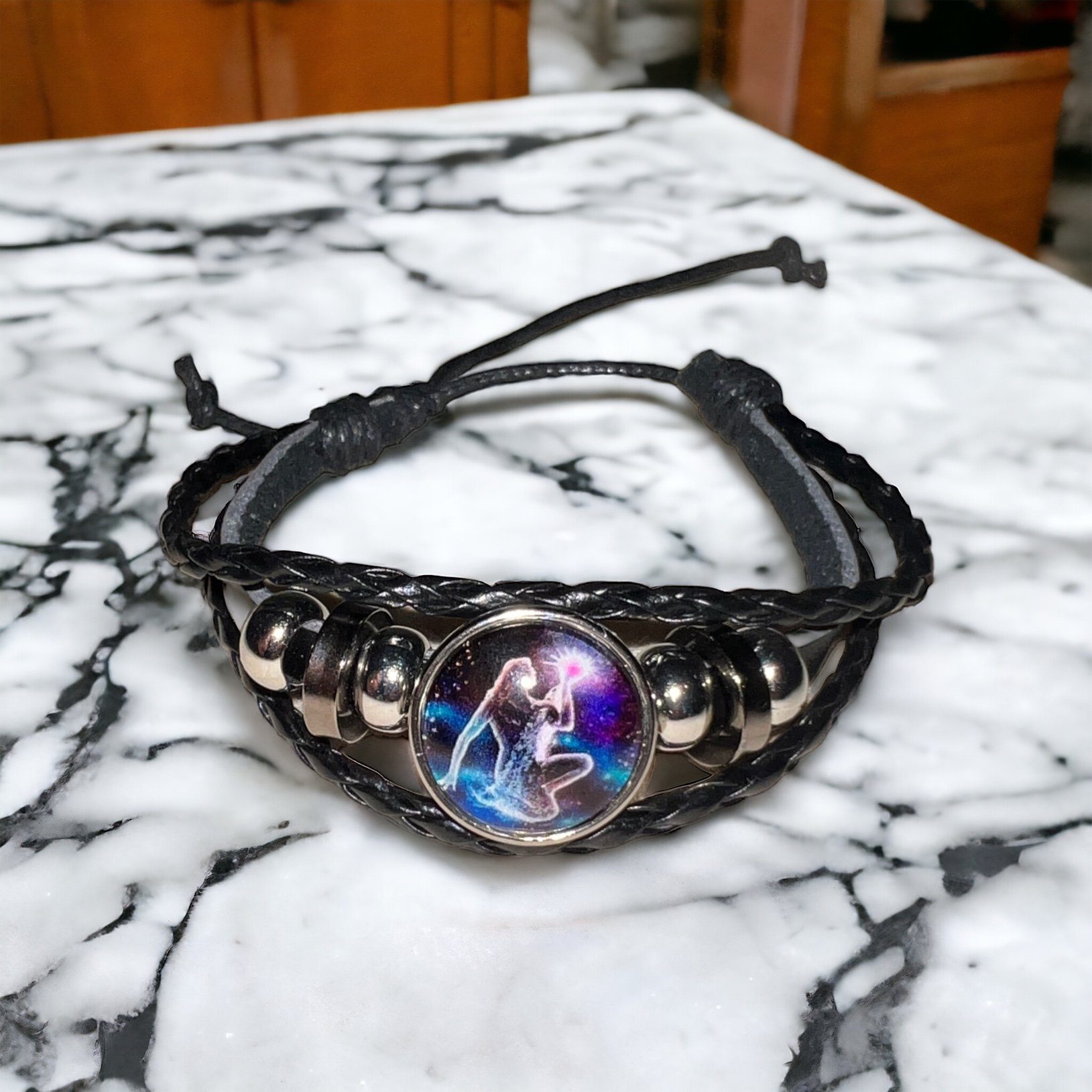 Stelby Armband mit Gravur Sternzeichen Wassermann mit 3D Gravur im Glas (We günstig online kaufen