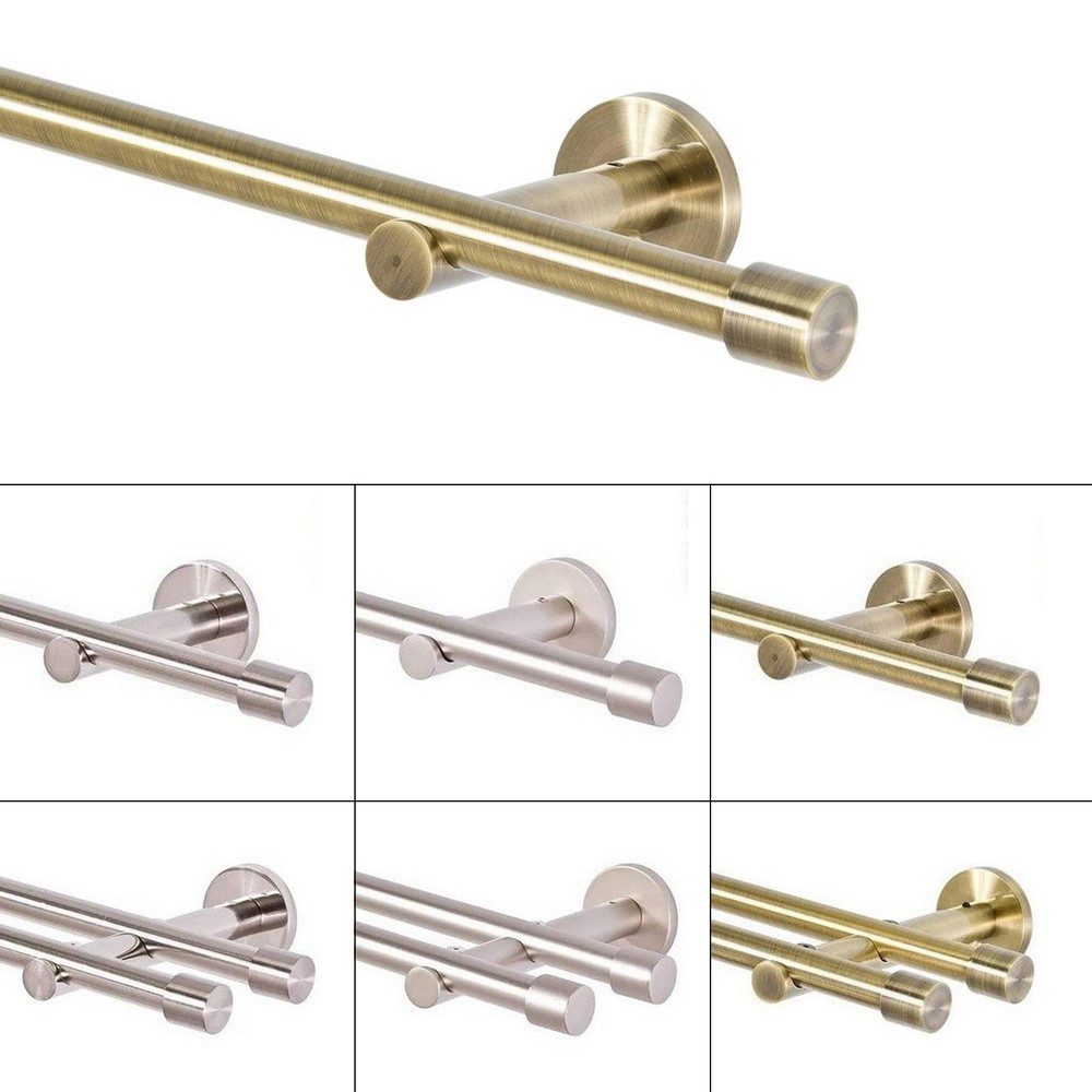 MDEKOR Gardinenstange komplette Ø 16 mm mit Endkappen, kürzbar, Wandmontage günstig online kaufen