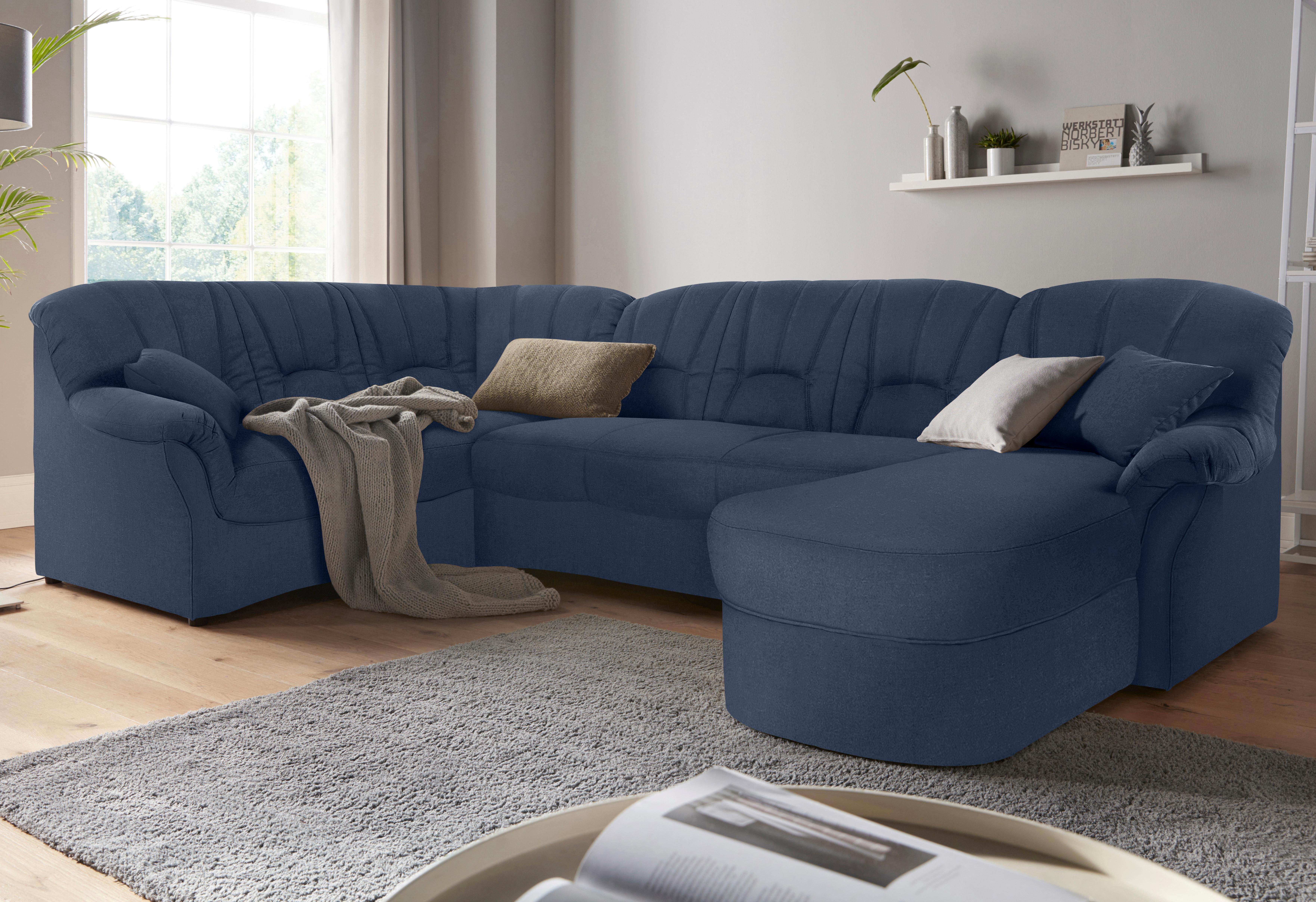 DOMO collection Wohnlandschaft Bahia mit viel Platz, zeitloses Design, U-Form, wahlweise mit Bettfunktion