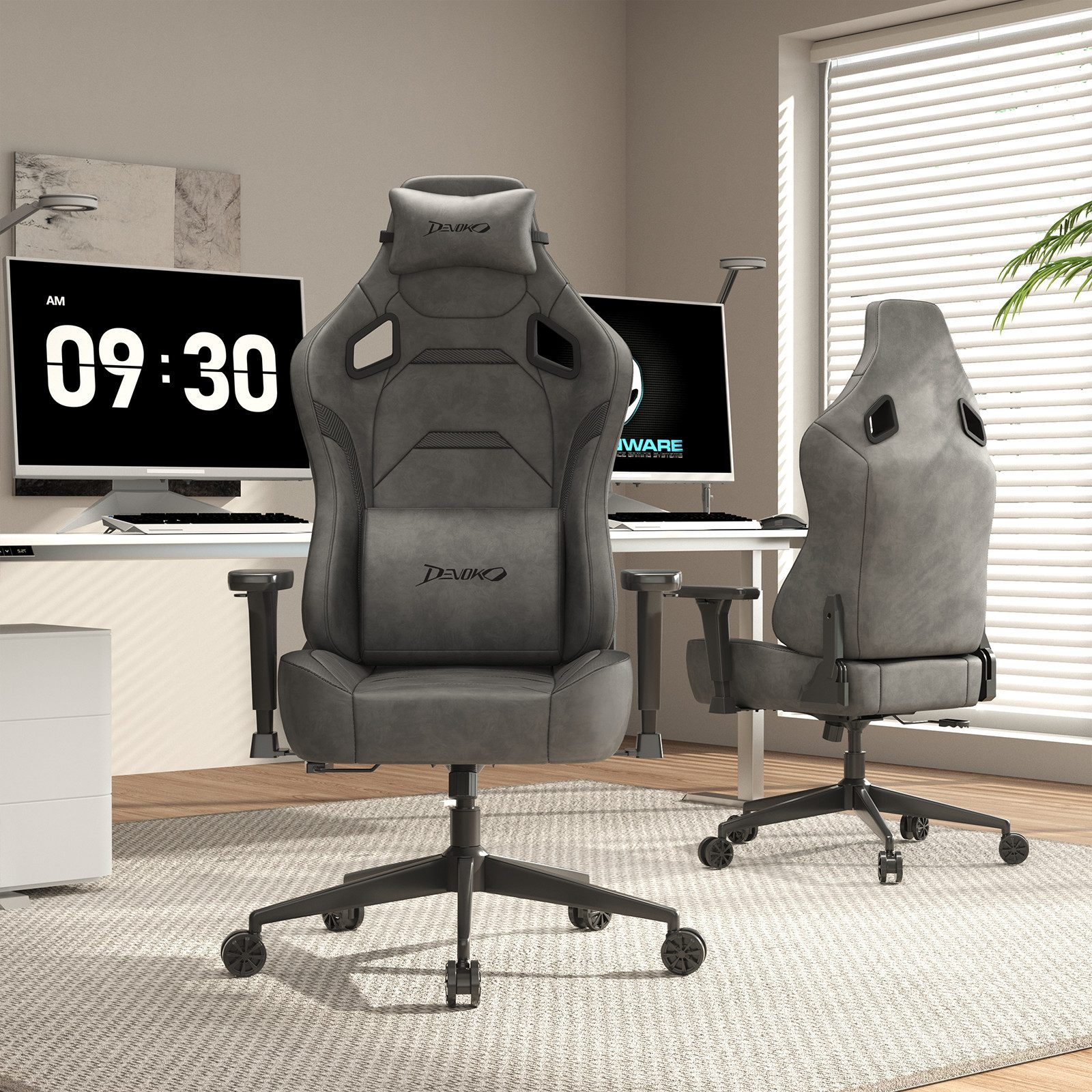 Devoko Gaming-Stuhl Luxuriöser Wildlederimitat,Ergonomisch & Großzügigem Si günstig online kaufen