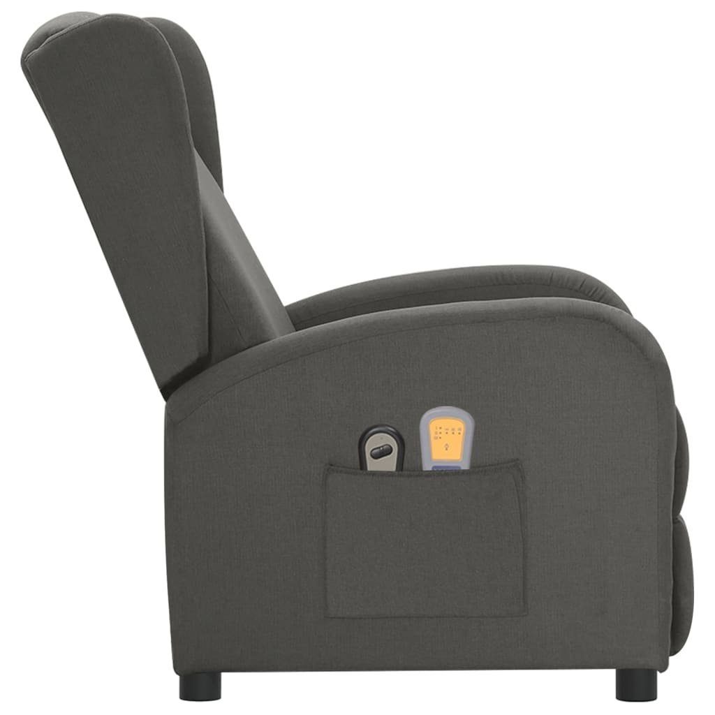 Massagesessel Dunkelgrau (1-St) Elektrisch Stoff Massagesessel vidaXL