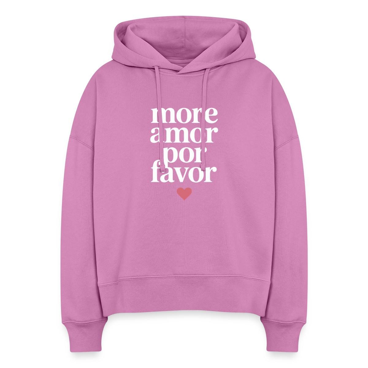 Spreadshirt Hoodie More Amor Por Favor, Mehr Liebe Bitte Frauen Boxy Organic Hoodie (1-tlg)