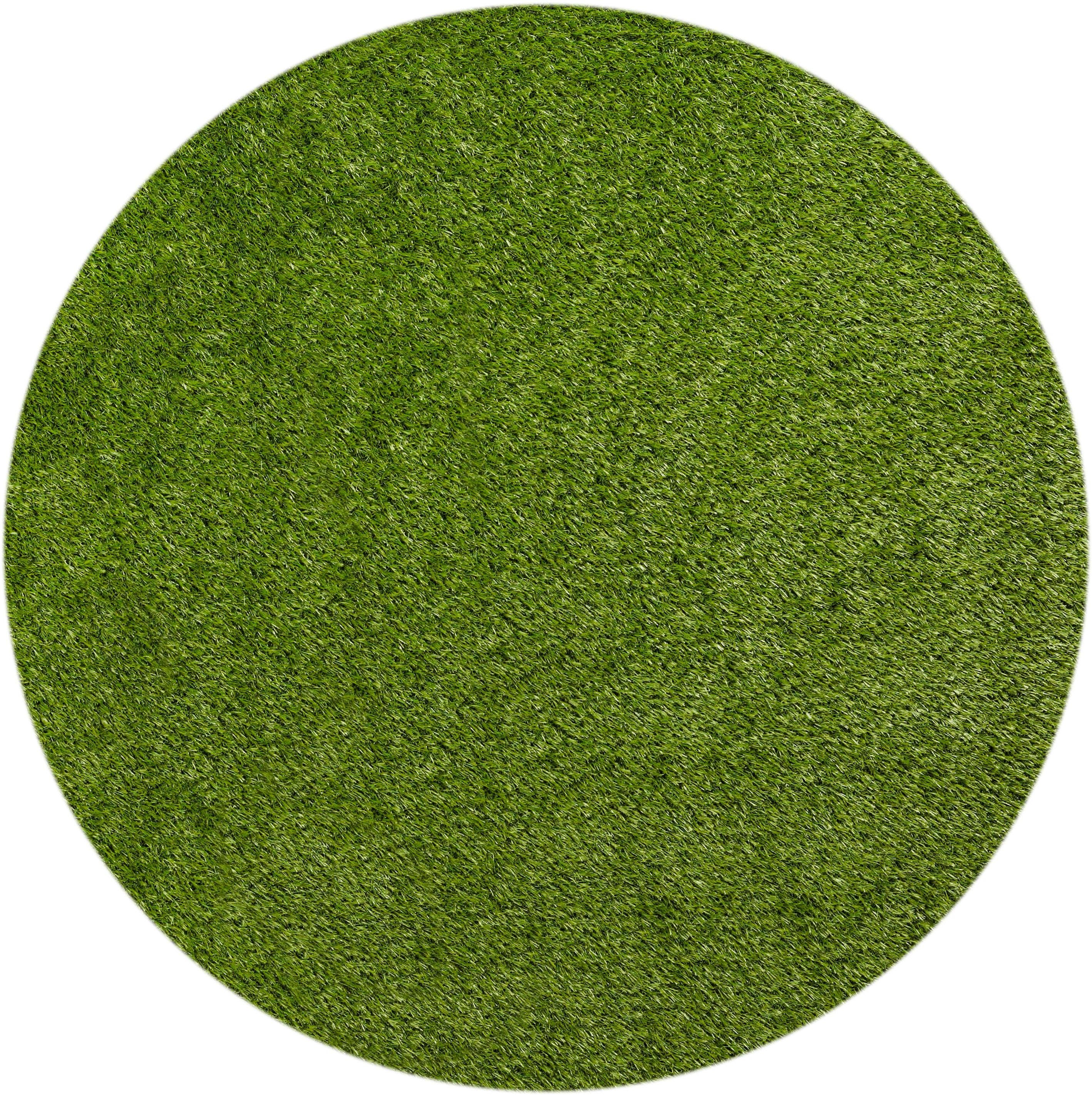 Kunstrasen Miami Style, Barbara Becker, rund, Höhe: 23 mm, Rasenteppich, handgetuftet, witterungsbeständig & wasserfest grün
