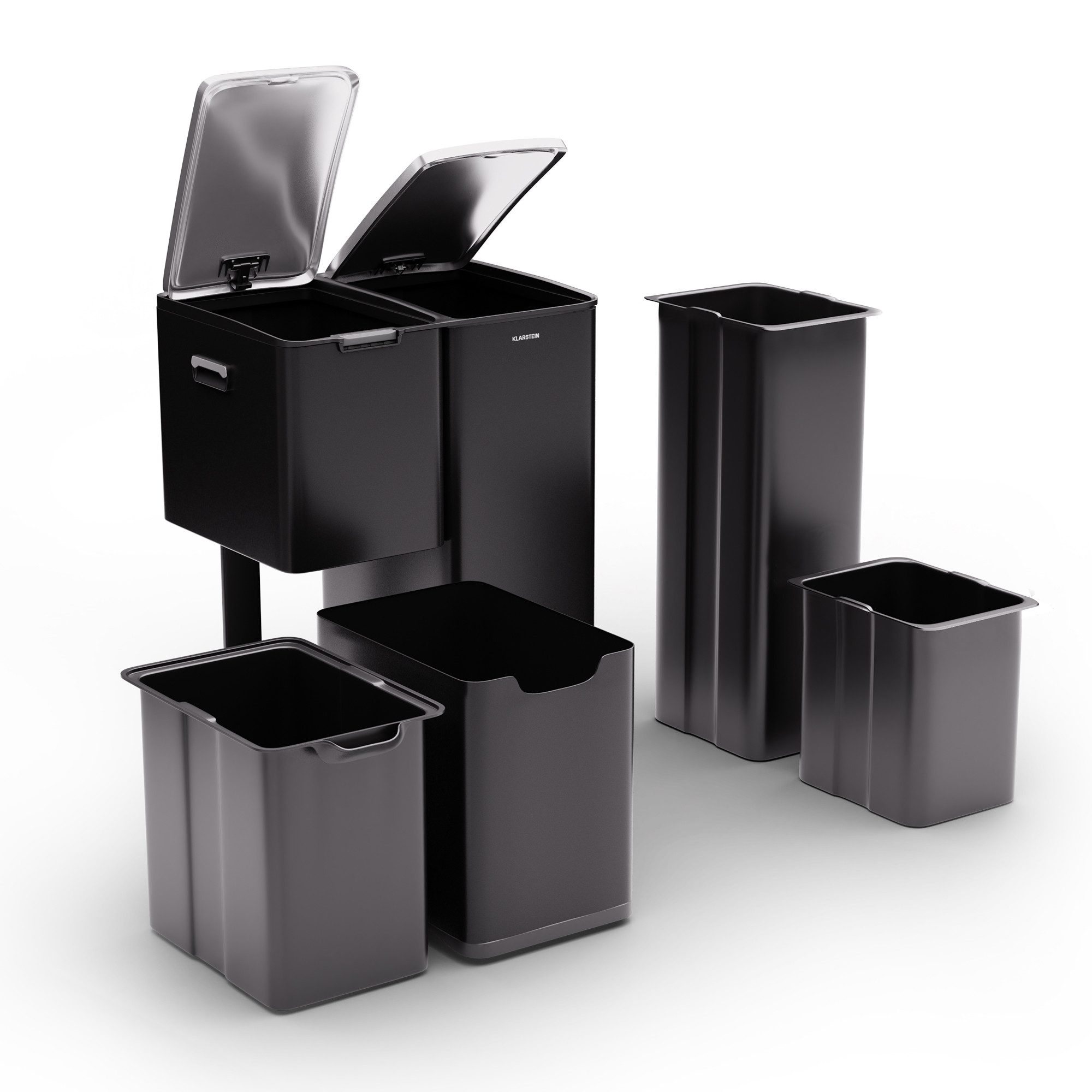 Klarstein Mülltrennsystem Tiyo, Mülleimer 3 Fach Treteimer Trash Bin 60L
