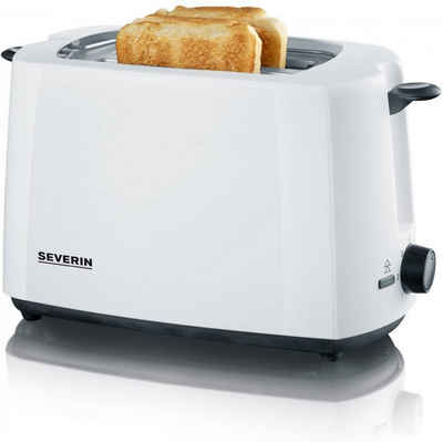 Severin Toaster SEVERIN Automatik-Toaster, Toaster mit Brötchenaufsatz, hochwertiger Toaster mit Krümelschublade und 700 W Leistung, weiß/schwarz, 2 lange Schlitze, für 2 Scheiben, 700 W