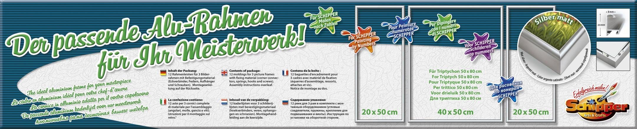 Schipper Bilderrahmen Malen nach Zahlen, Triptychon 80x50 cm, silberfarben, günstig online kaufen