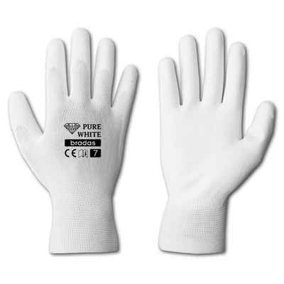 GarPet Mechaniker-Handschuhe Arbeitshandschuhe PU weiß Gr. 8 12 Paar