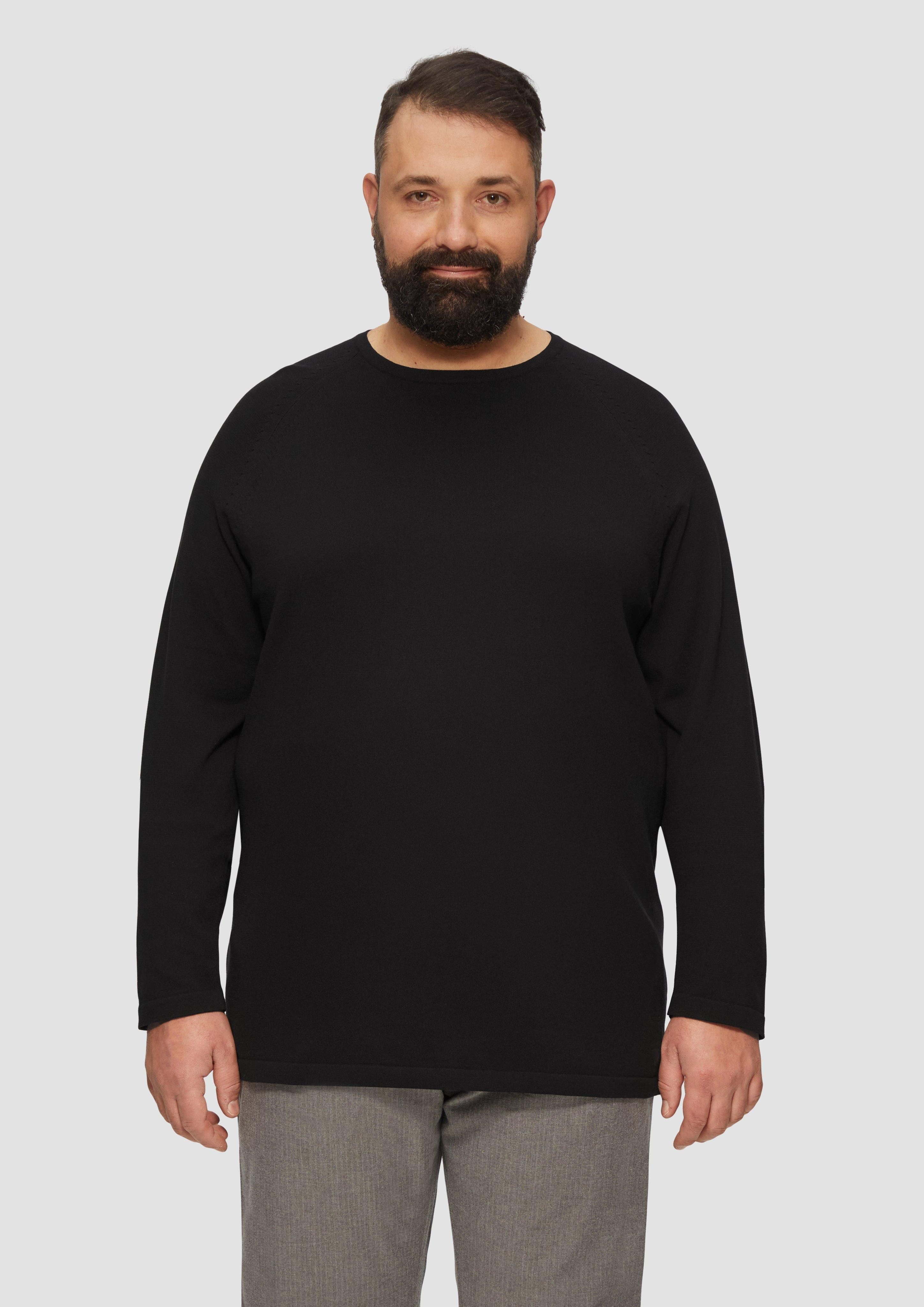 s.Oliver Strickpullover Feinstrickpullover mit Raglanärmeln Logo günstig online kaufen