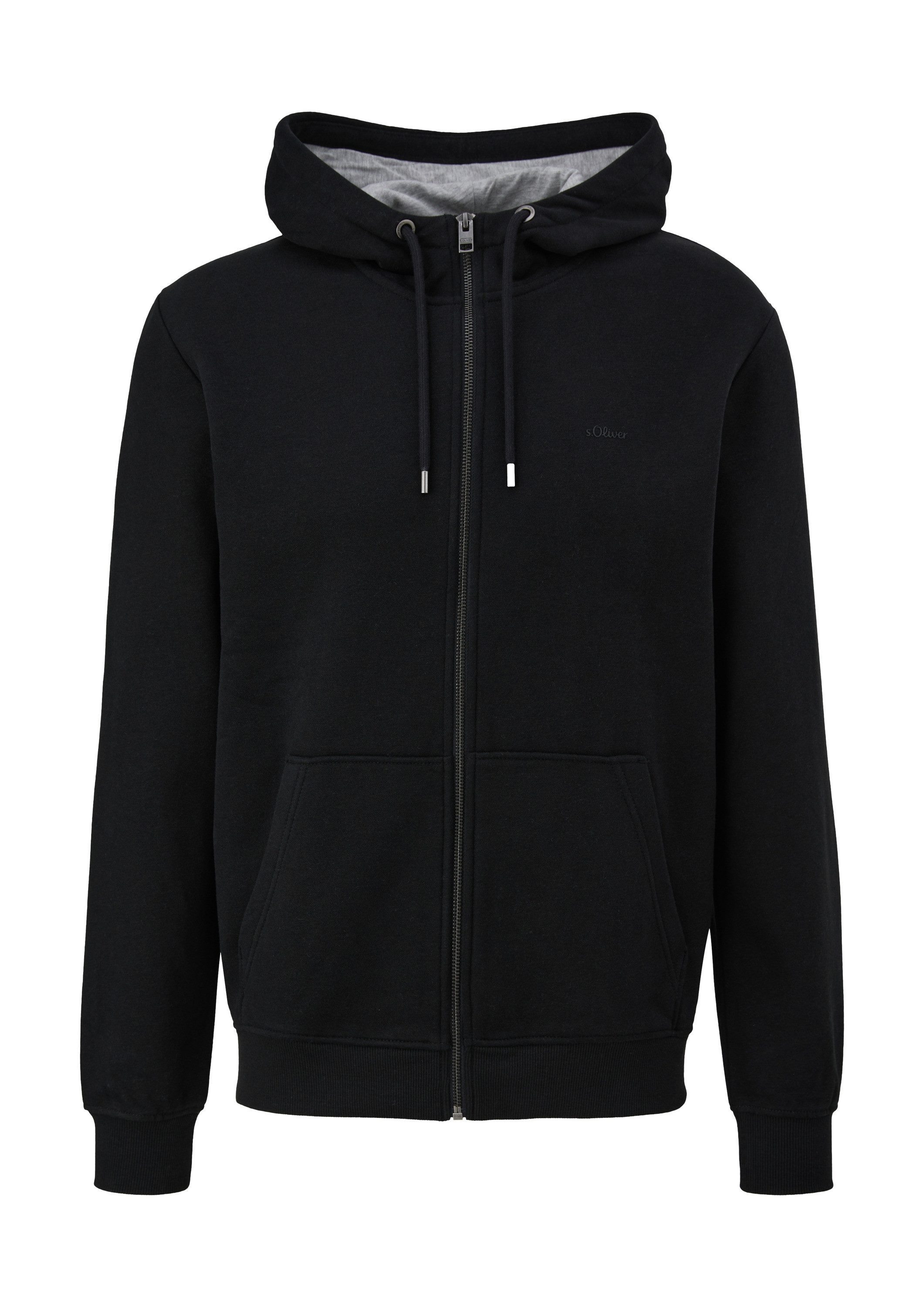 s.Oliver Sweatjacke Sweatshirt Jacke Sweatshirt-Jacke mit Kapuze und Logo günstig online kaufen