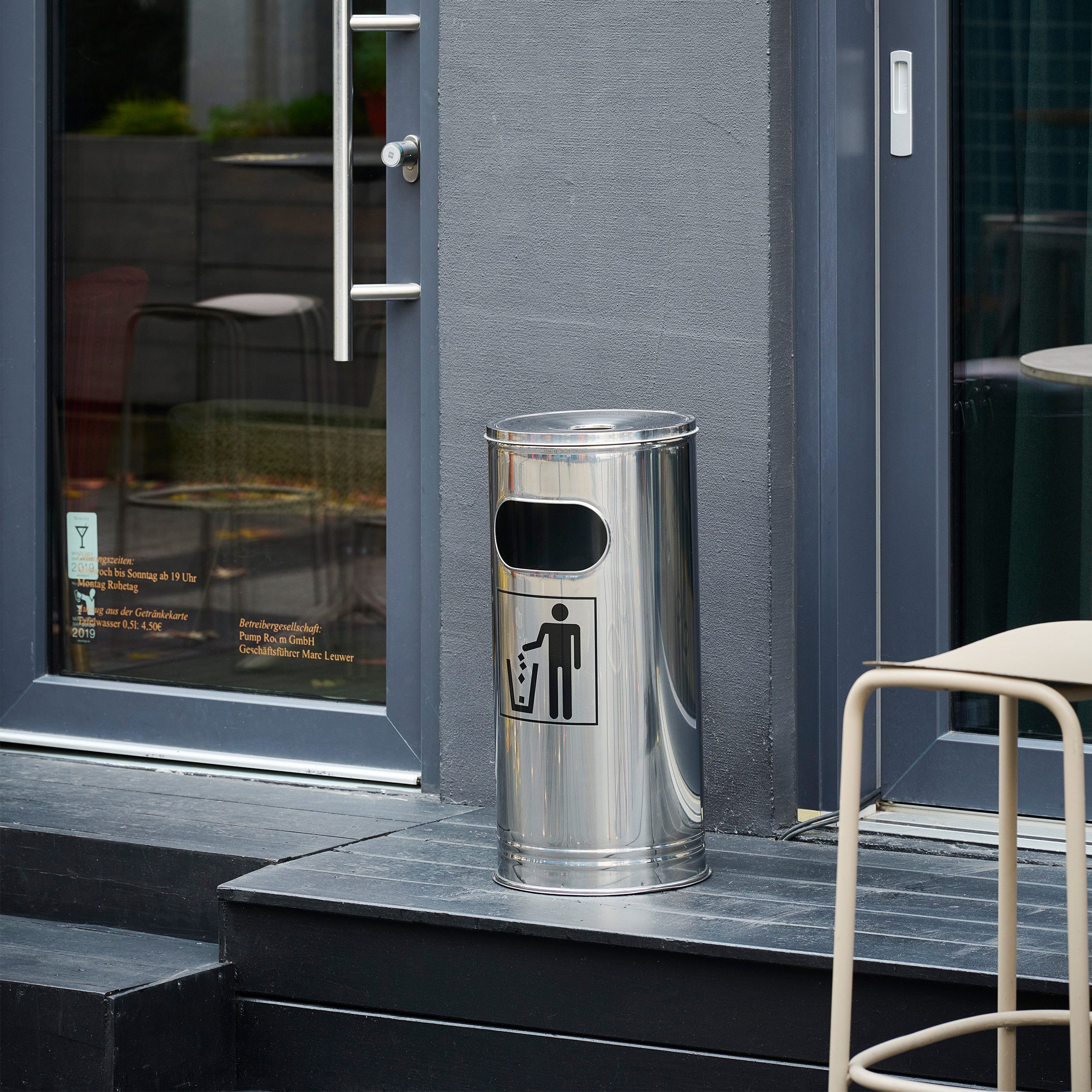 WESCO Aschenbecher Standascher 15 L, mit Einsatz und Einwurfschlitz, wetterfest