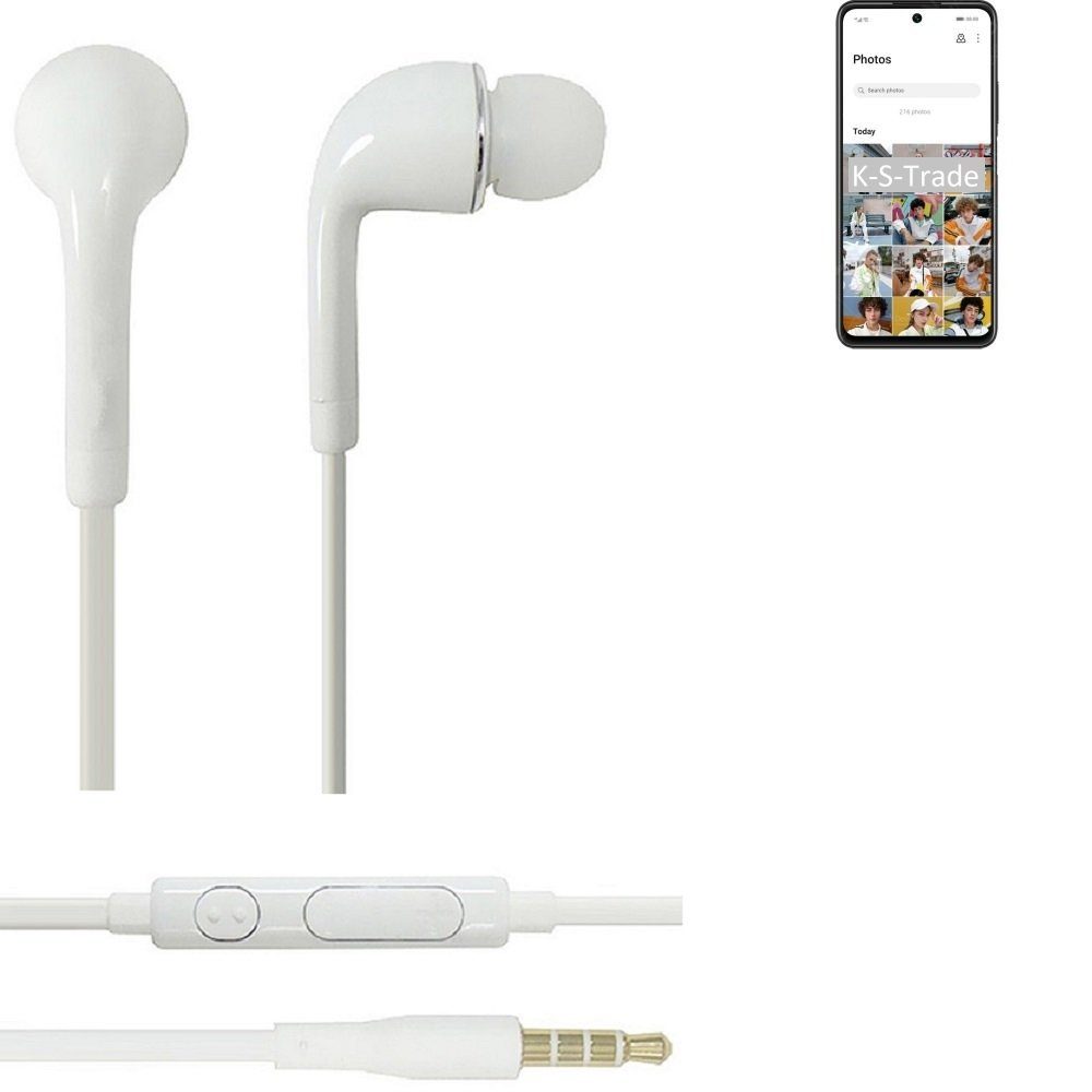 K-S-Trade für Huawei Lautstärkeregler weiß 2021 P In-Ear-Kopfhörer (Kopfhörer 3,5mm) Smart u mit Mikrofon Headset