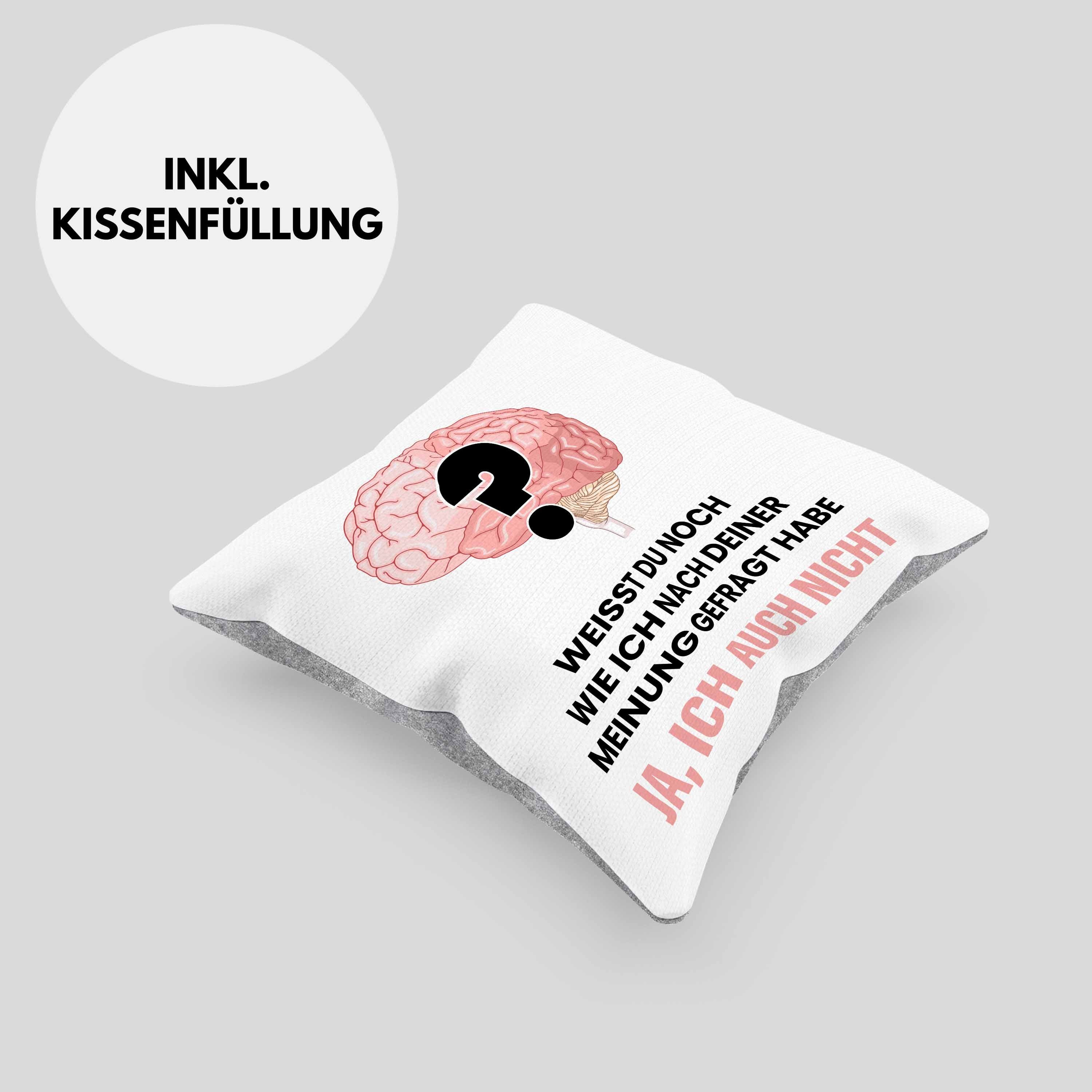 Trendation Dekokissen Trendation Interessiert Lustiger Mich Füllung mit Kissen Deine Geschenk Meinung Dekokissen Grau Kollege 40x40 Spruch - Nicht Kollegin