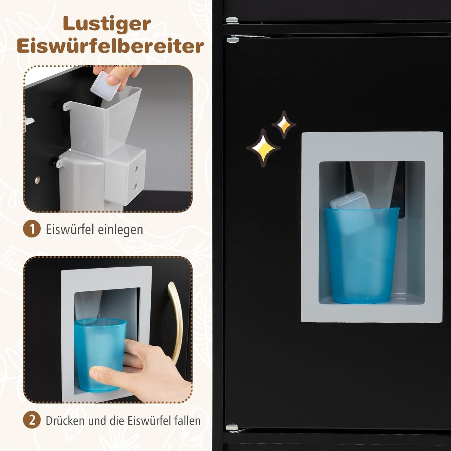 KOMFOTTEU Spielküche Kinderküche, mit Mikrowellen, Backofen, günstig online kaufen