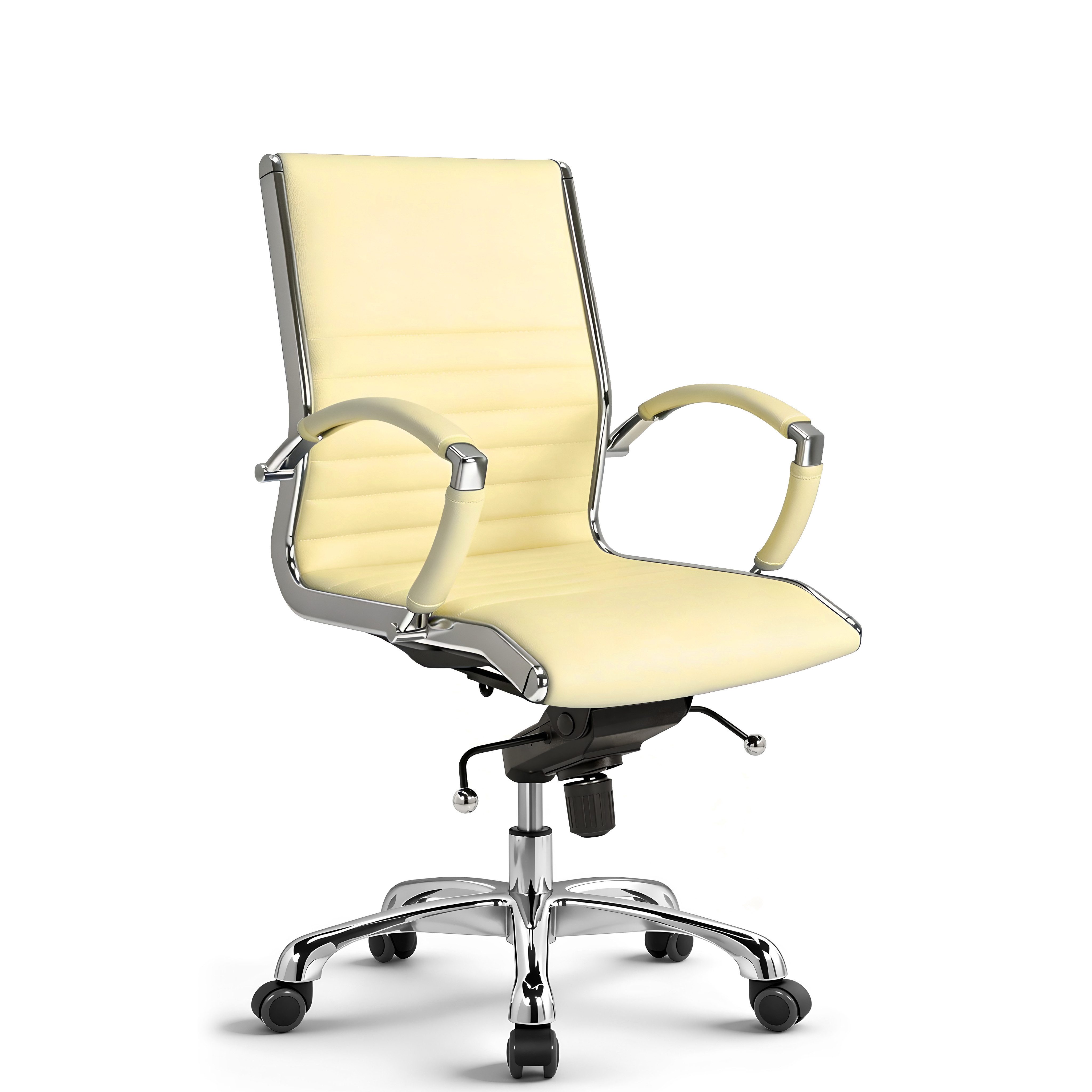 Versee Bürostuhl VERSEE Montreal Schreibtischstuhl Leder - ergonomisch, bis 150kg (Drehstuhl für Home Office und Büro), mit Lendenstütze, höhenverstellbar, gepolstert, Wippmechanik