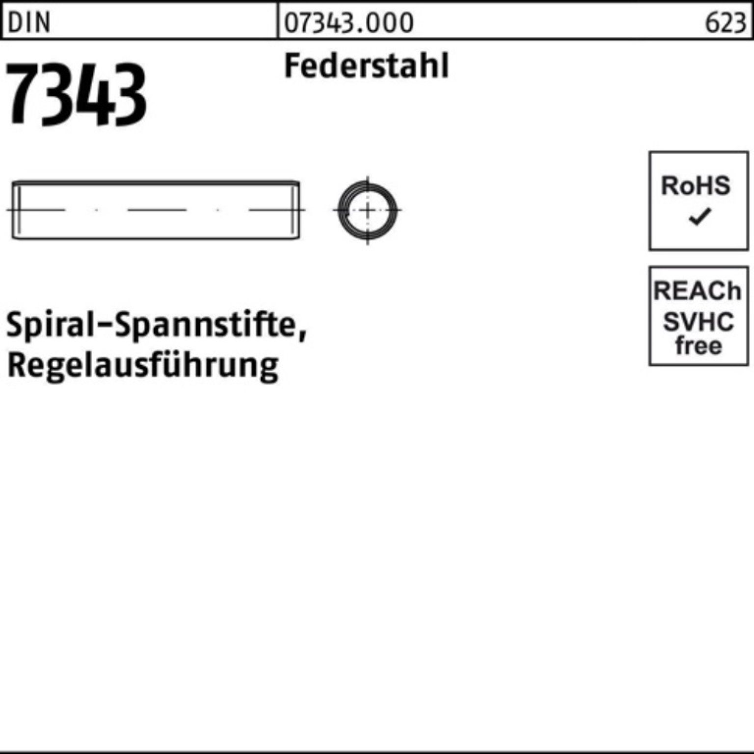55 8750 Spiralspannstift 250er 7343/ISO Regela Reyher Spannstift DIN Pack 10x Federstahl