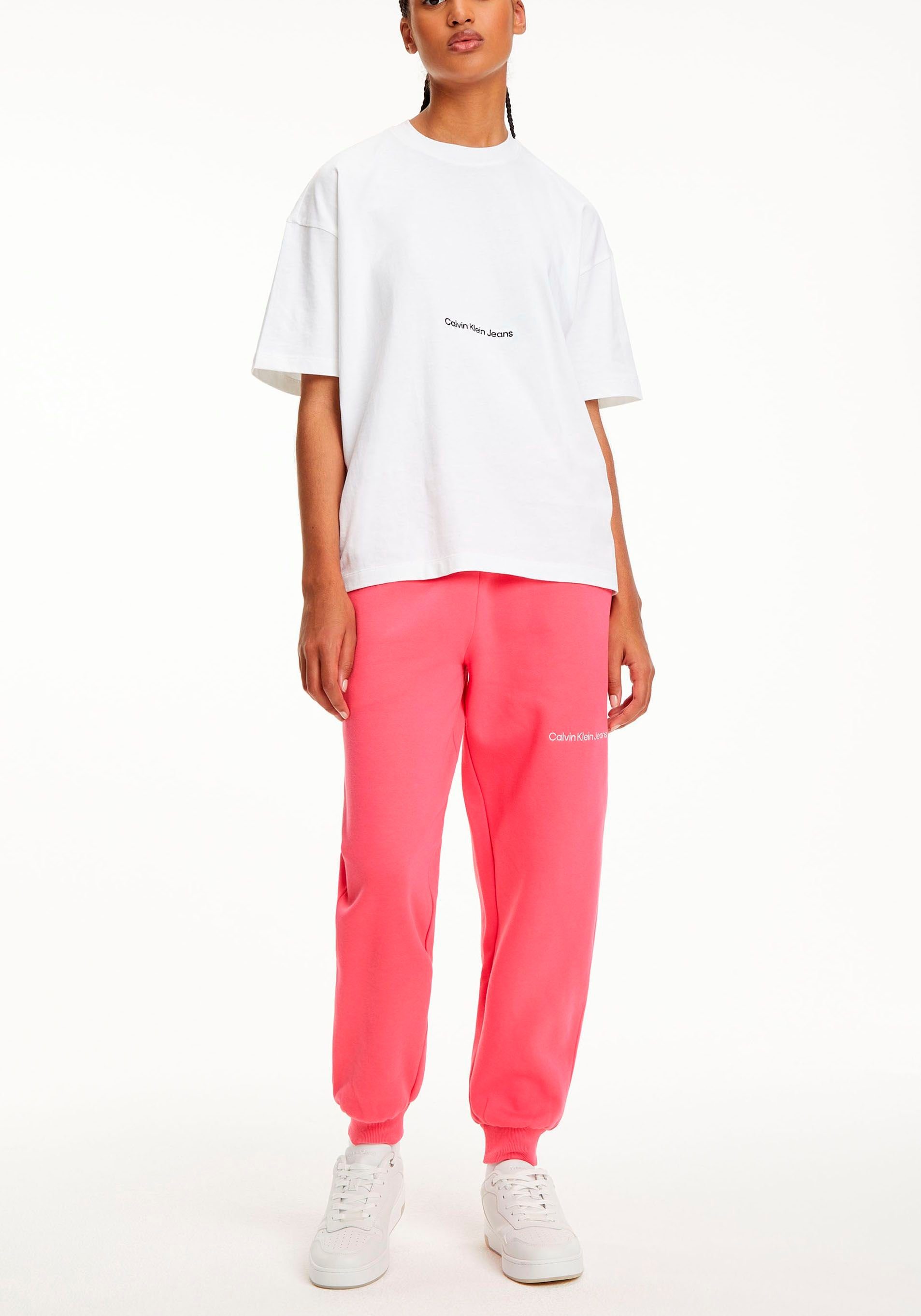 Calvin Klein Oversized-Passform Jeans T-Shirt weiß in