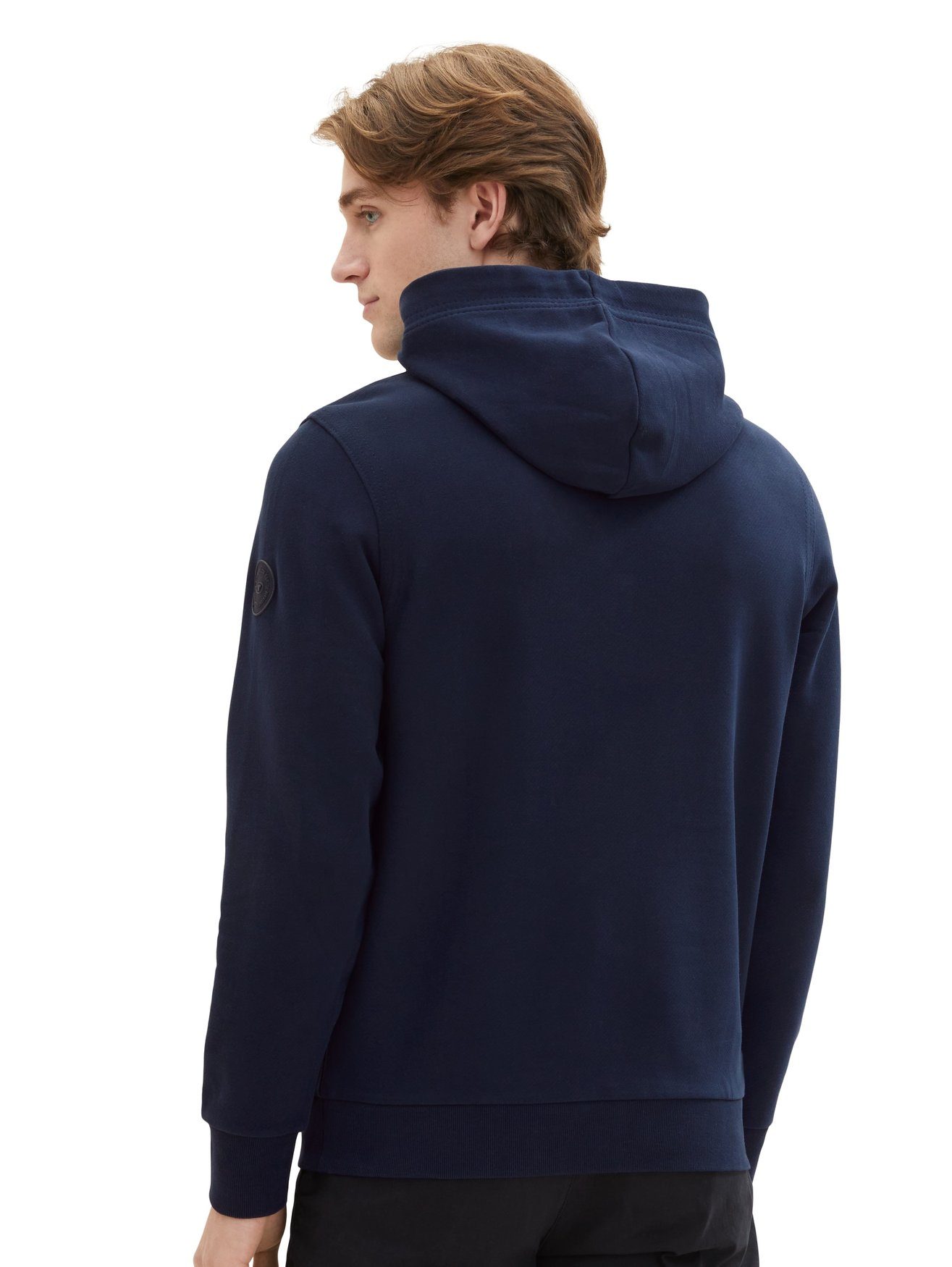 TOM TAILOR Hoodie mit Label-Print Tunnelzug Cotton Sweatshirt-Hoodie