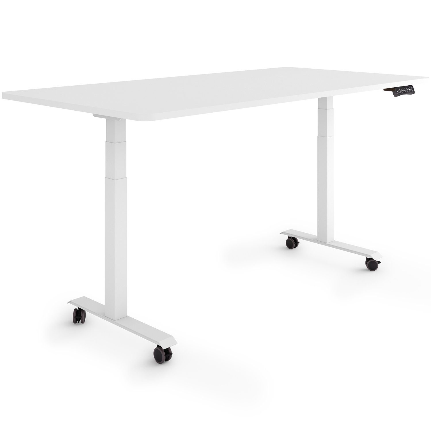 Rollen auf Weiß cm Schreibtisch Tischplatte: Weiß cm ESMART 160 - 80 x / ESMART Höhe: Germany, Rahmen: 125,5 60,5