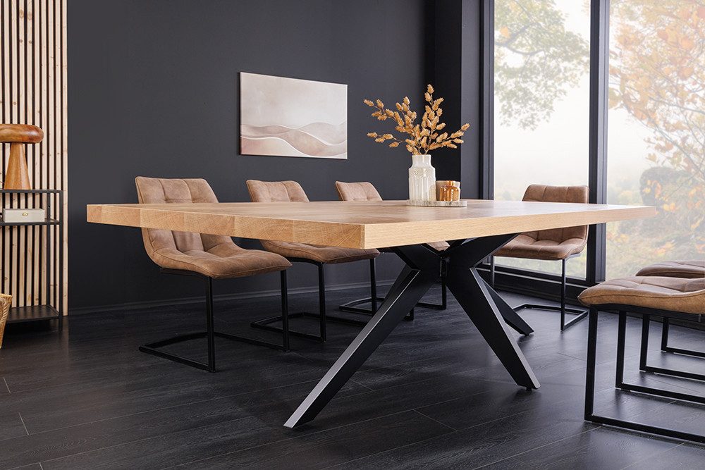 riess-ambiente Esstisch ZEUS 240cm natur/schwarz - Eiche, Metall, Sterngestell, 10 Sitzplätze (Einzelartikel, 1-St), Furnierter Konferenztisch - ideal für Küche, Wohn-, Esszimmer & Büro
