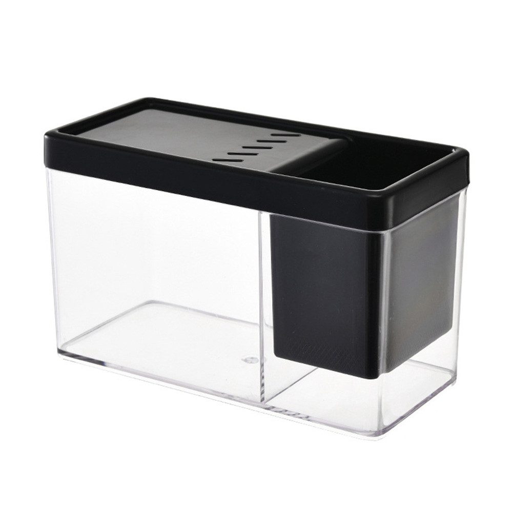 GarveeMore Aquariumunterschrank Kleines Fischbecken Aquarium Tank mit Belüftungsloch oben ÖffnungDesig Glatte Ränder Transparentes Aquarium Sukkulente Landschaftsbau Blument