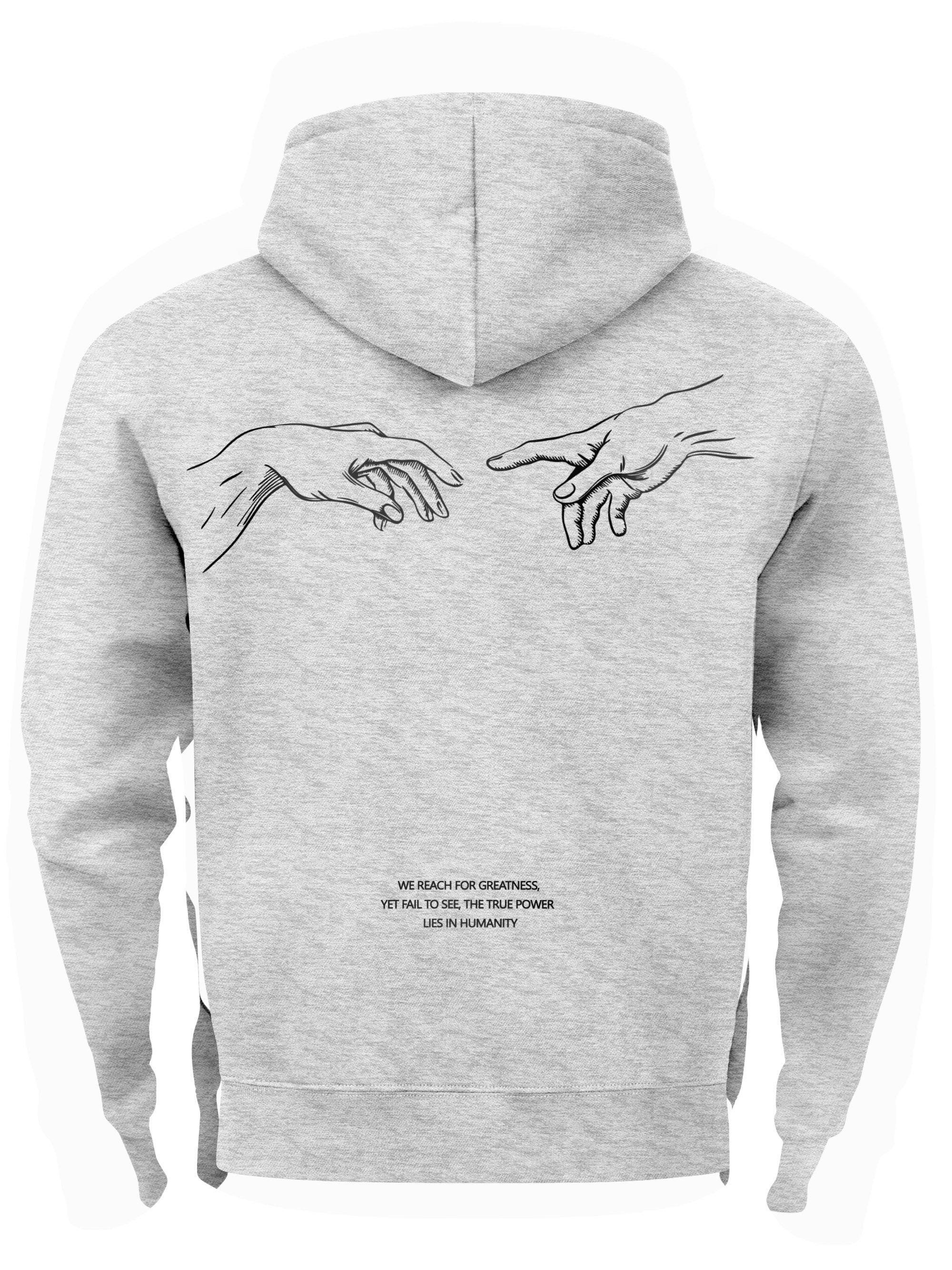 Neverless Hoodie Neverless® Hoodie Backprint Herren Michelangelo Hände Line günstig online kaufen