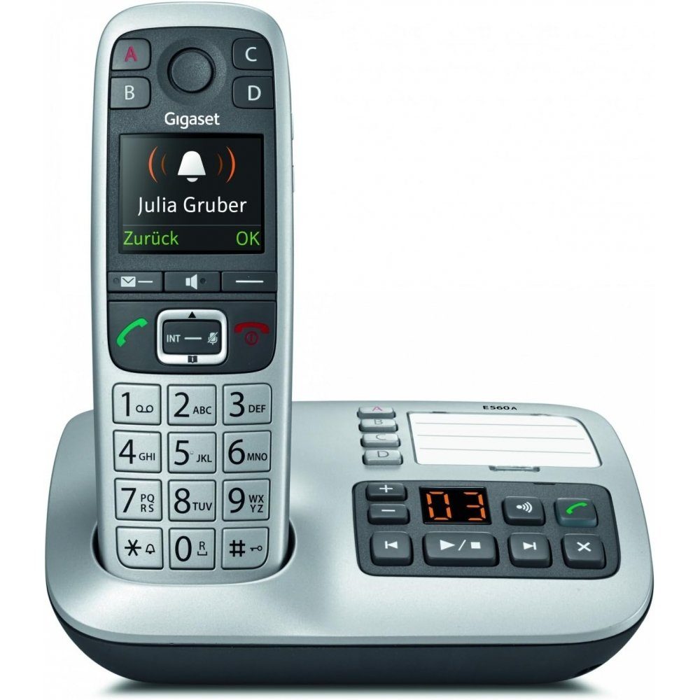 Gigaset E560A international - - Schnurloses platin DECT-Telefon Telefon
