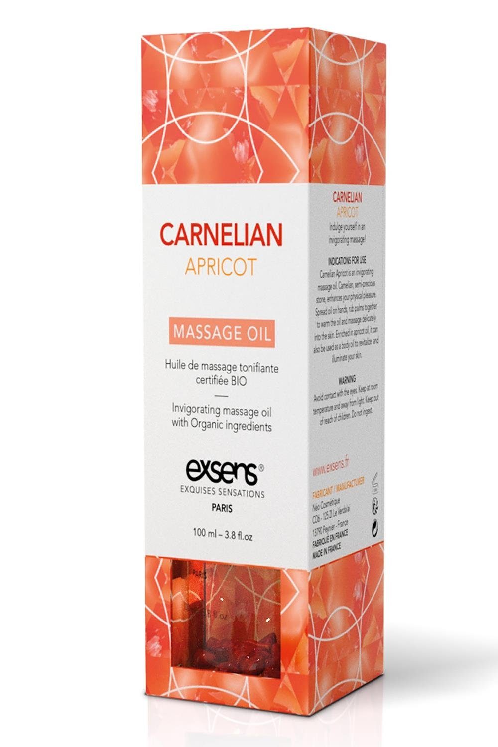 100ml, Oil Exsens & leicht Fließt Massage Apricot Carnelian Organic der Exsens auf Massageöl Gleit- Haut