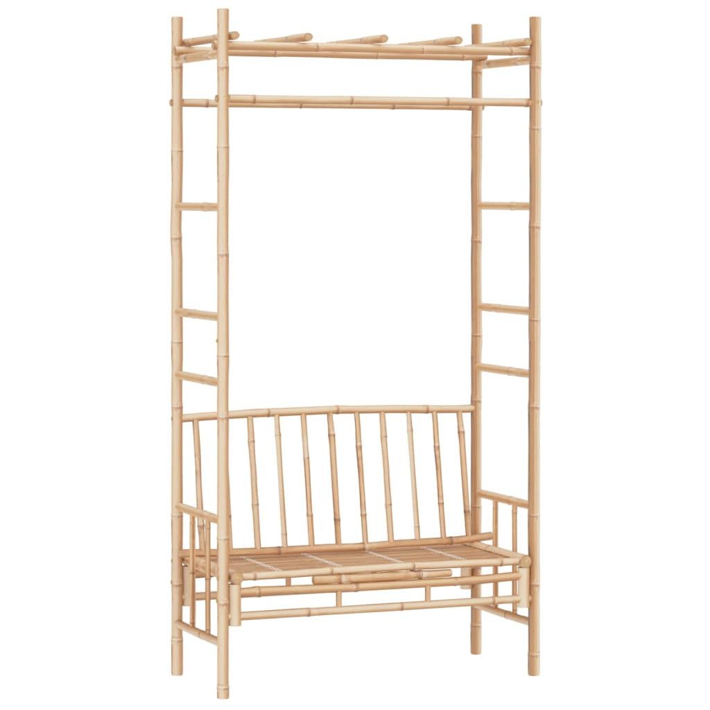 Gartenbank Gartenbank mit Pergola 116 cm Bambus