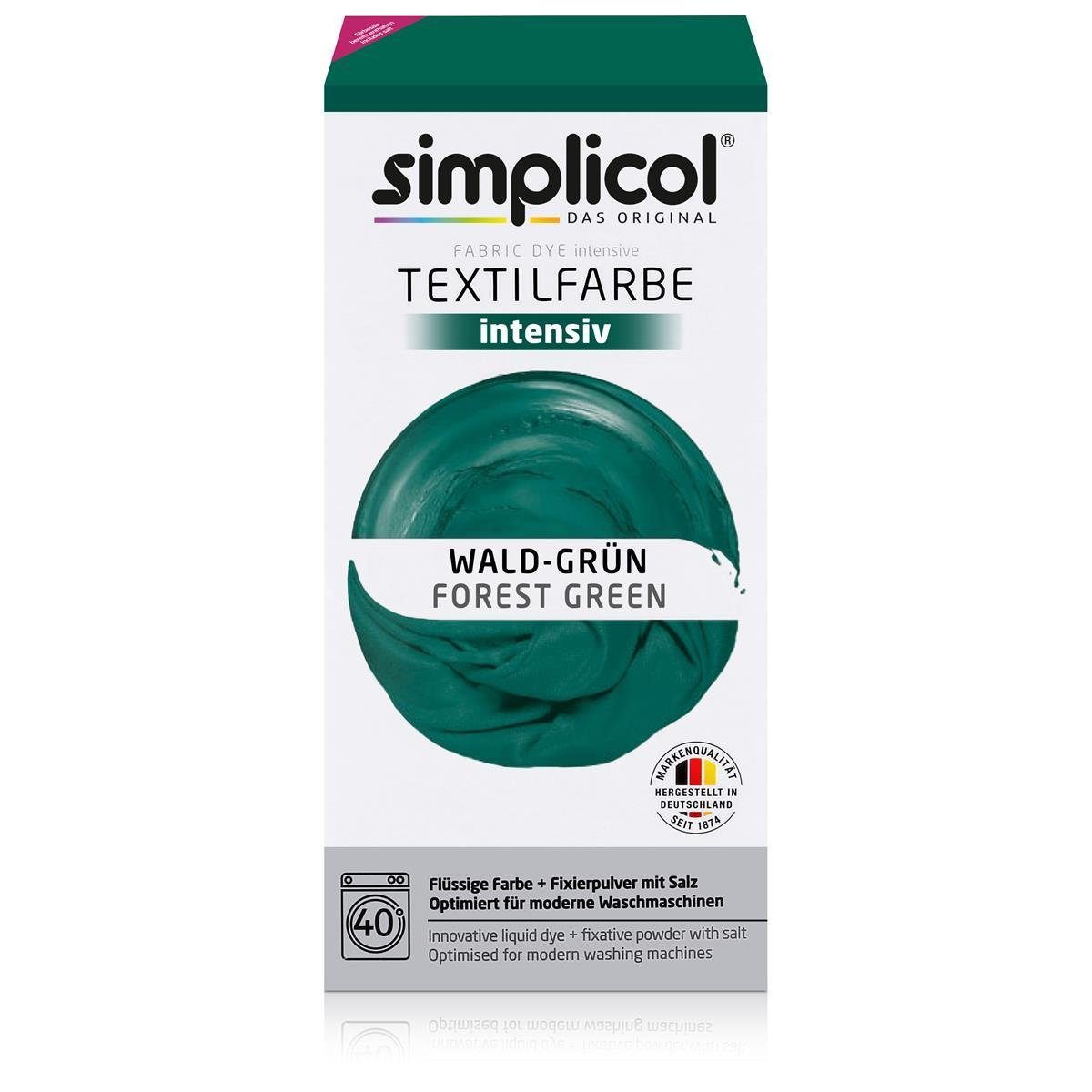 simplicol Textilfarbe Simplicol Textilfarbe intensiv Wald-Grn - Einfaches  Frben (1er Pack), Textilmalfarbe