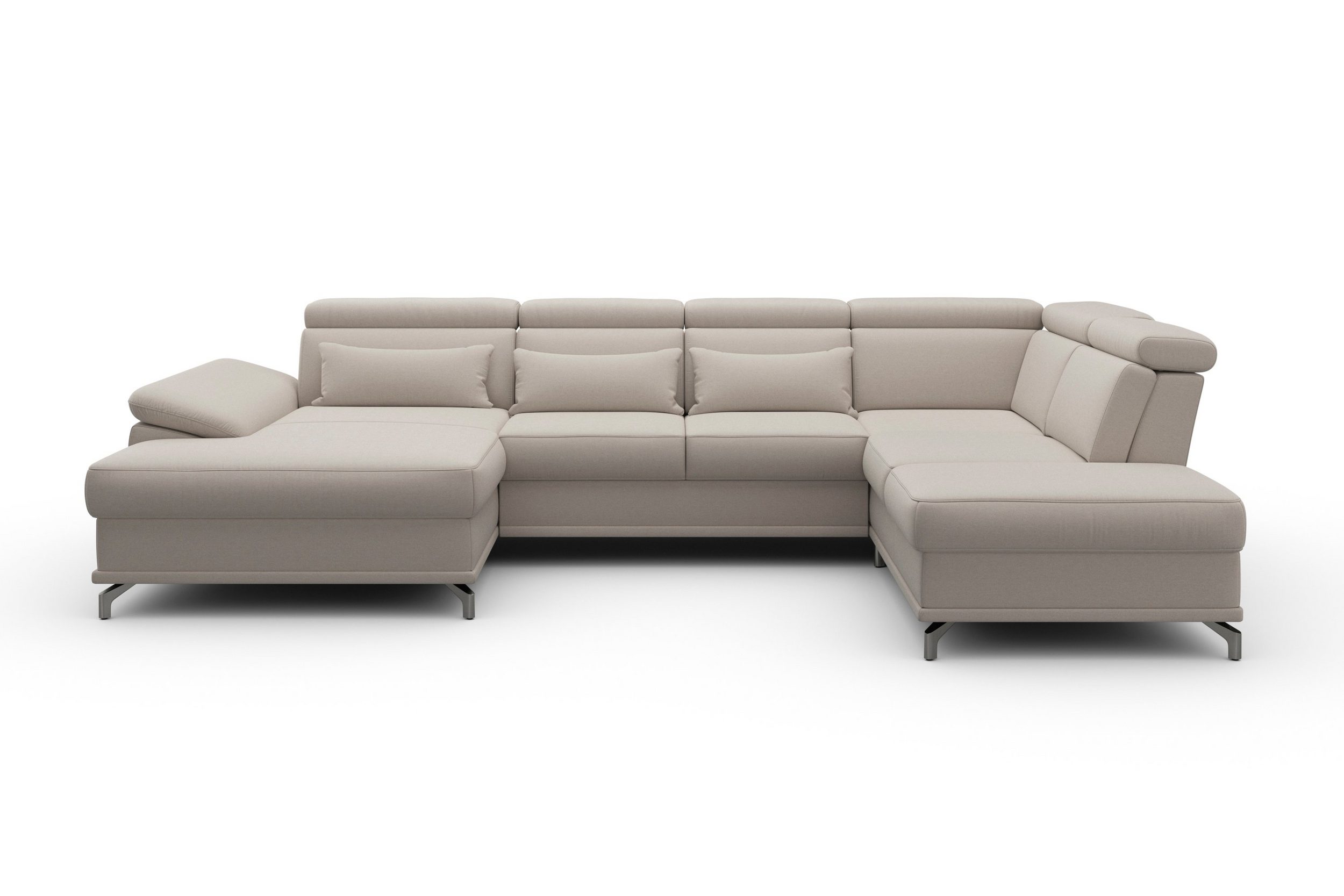 SIT&MORE Wohnlandschaft CABRIO U-Form, mit Sitztiefenverstellung, Arm- und Kopfteilverstellung elephant