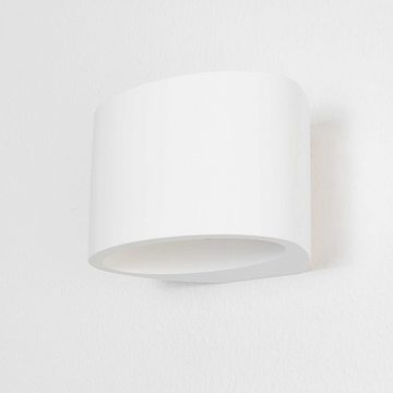 Licht-Erlebnisse Wandleuchte BURSCHEID, Wandlampe Weiß G9 Gips Modern Beleuchtung