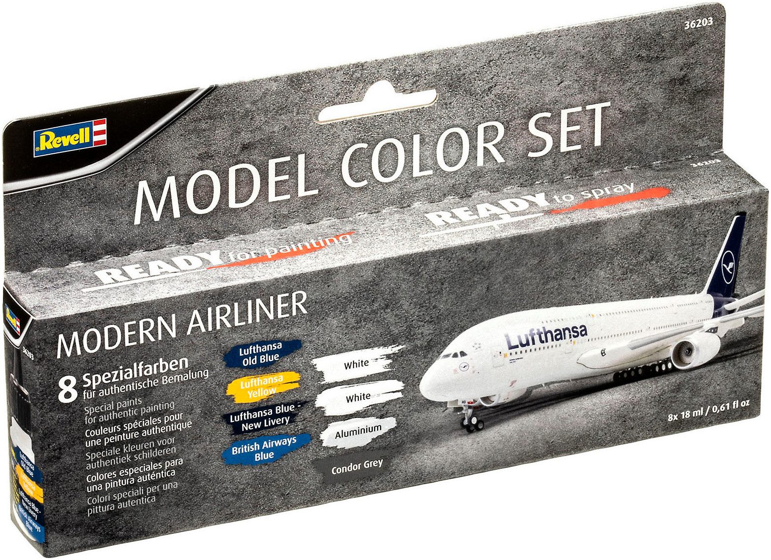 Revell® Bastelfarbe Modern Airliner (8x 18ml), Made in Germany