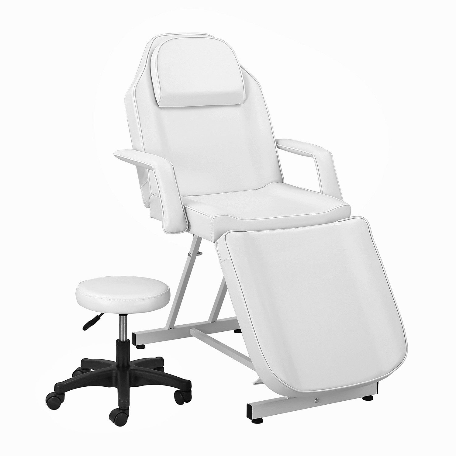 DARDVORLAG Massageliege Kosmetikliege, Therapieliege, Tattooliege, Schönheitsbett mit Hocker (Set, 2-St), dicke Polster aus hochdichtem Schaumstoff, abnehmbare Kopfstütze