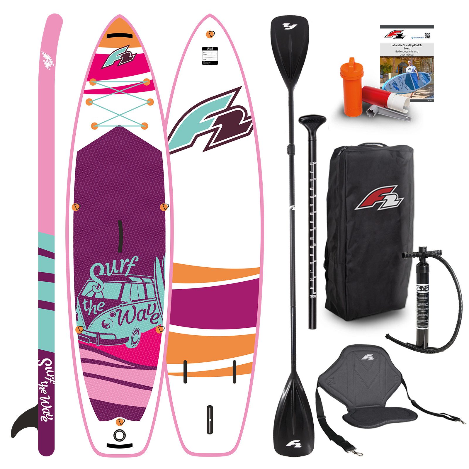F2 SUP-Board F2 Damen SUP Stand Up Paddle Board Surf the Wave Limited Edition 10'0', Stand up paddle board