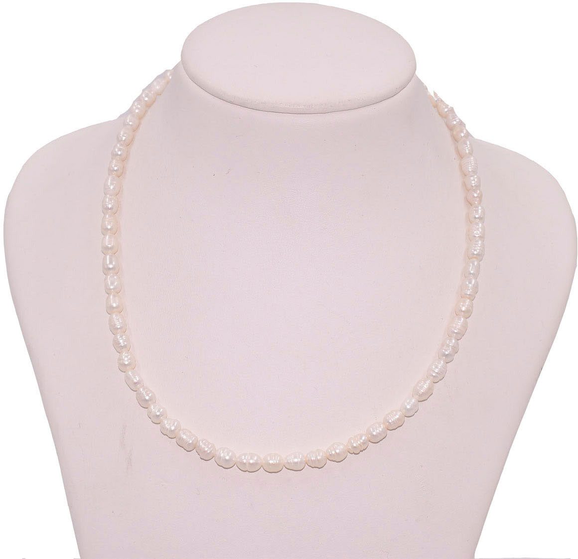 Firetti Perlenkette Schmuck Geschenk Messing Halsschmuck Halskette, Made in Germany - mit Süßwasserzuchtperle